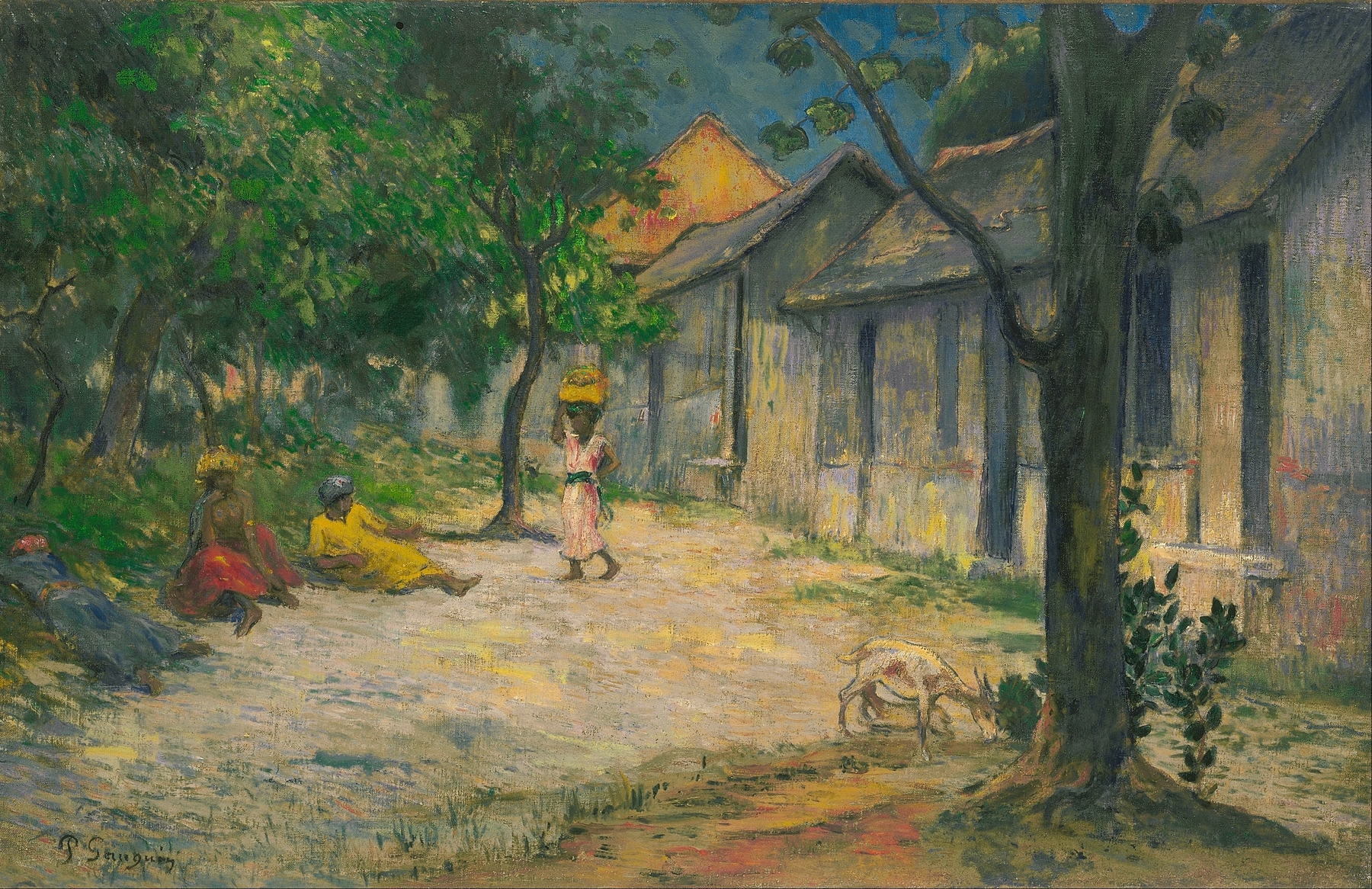 Village in Martinique (Femmes et Chevre dans le village), by Paul Gauguin, public domain