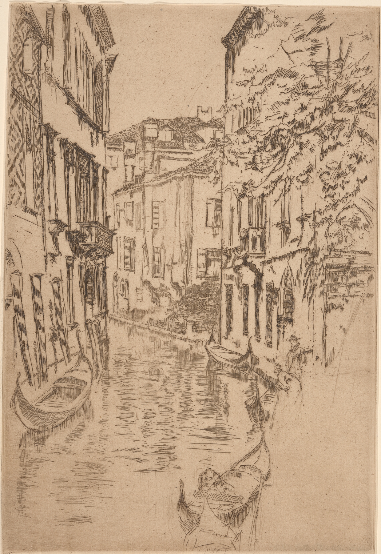 Quiet canal, by James Abbott McNeill Whistler, public domain