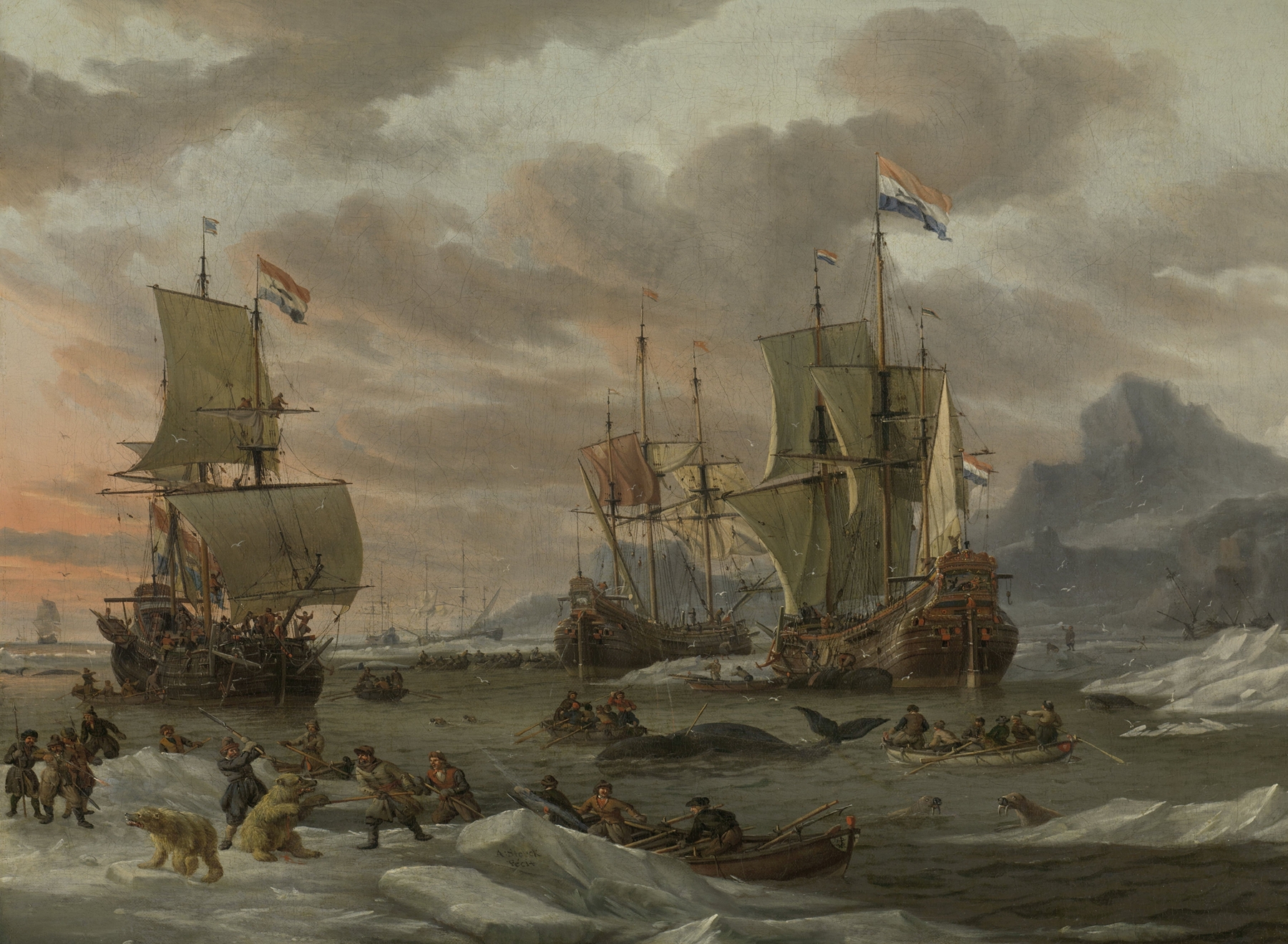 Whaling Grounds in the Arctic Ocean, by Abraham Storck, public domain