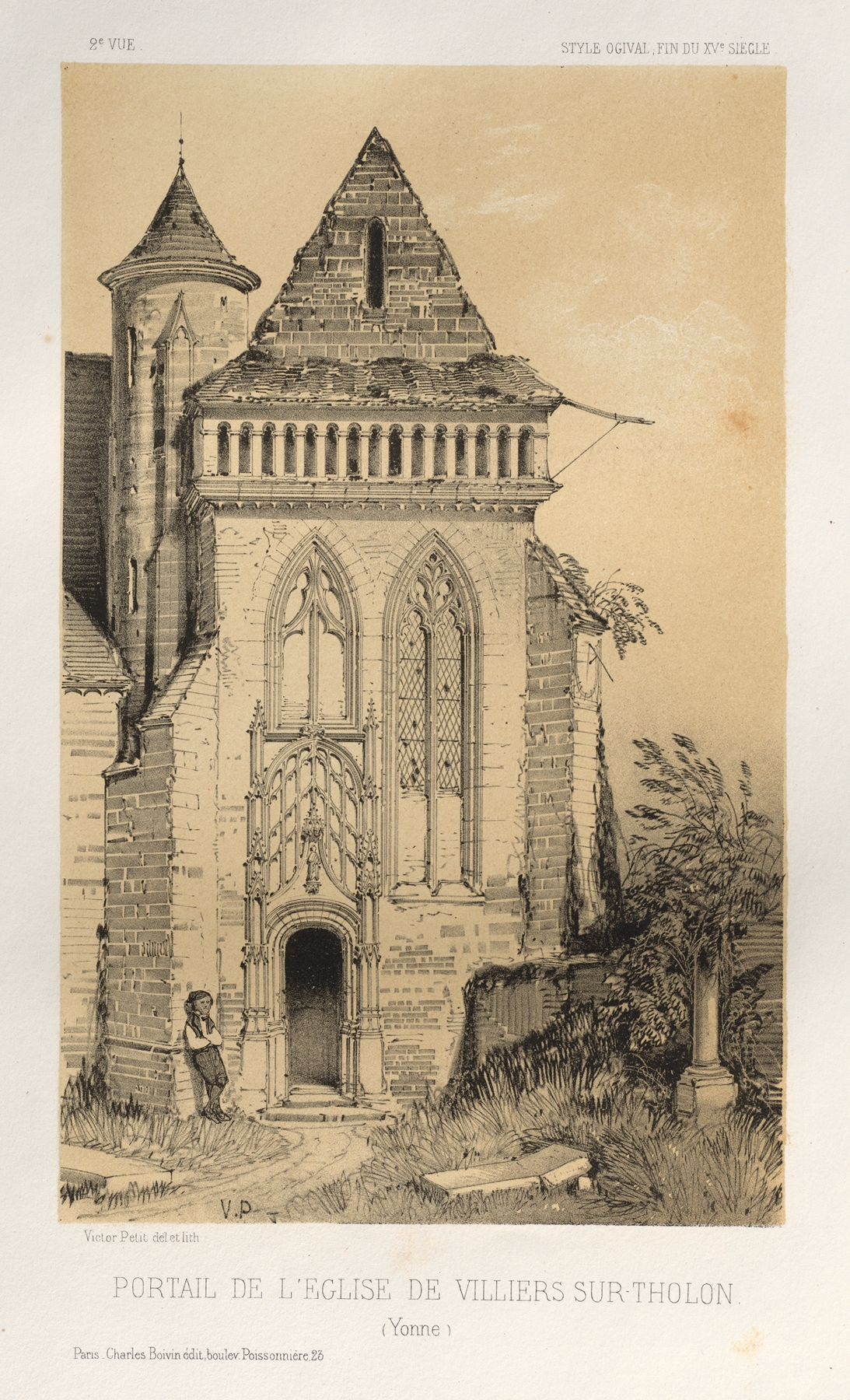 Gothic portal of Villiers Sur-Tholon church by Victor Petit