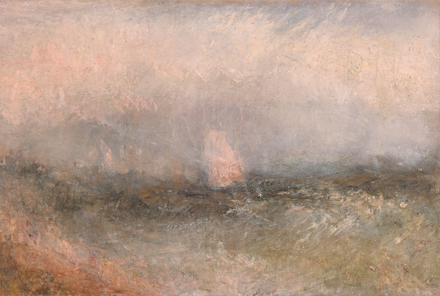 Off the Nore, oil on canvas by Joseph Mallord William Turner depicting a vast sea and horizon.