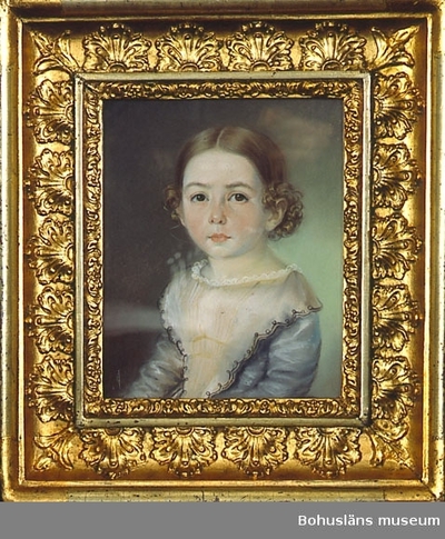 Portrait of a 4-year-old girl by Carl Fredrik Richter, oil on canvas