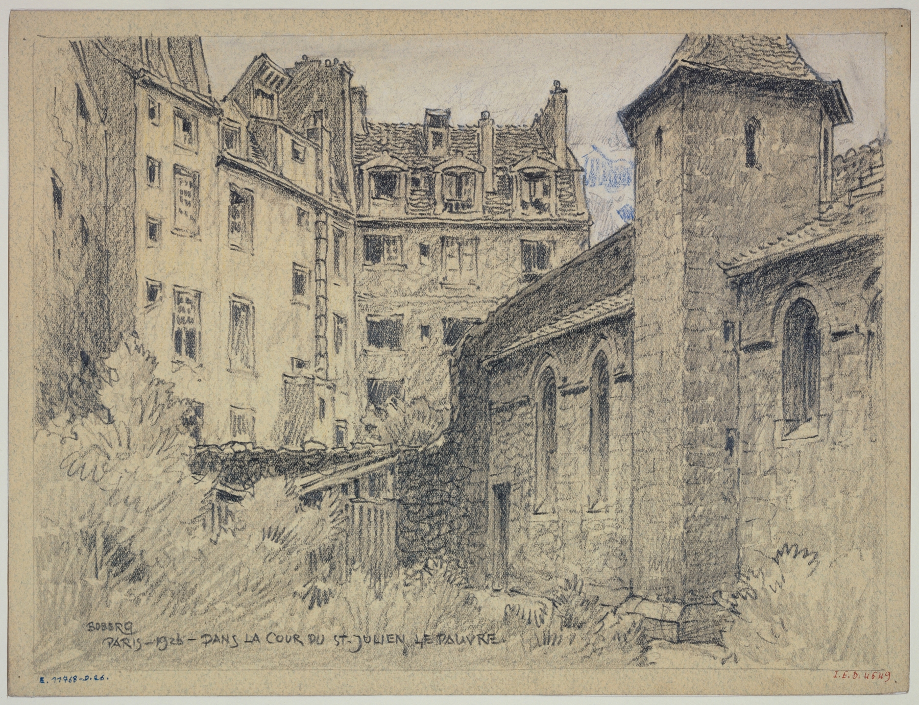 Architecture of Saint-Julien-le-Pauvre by Ferdinand Boberg, oil painting