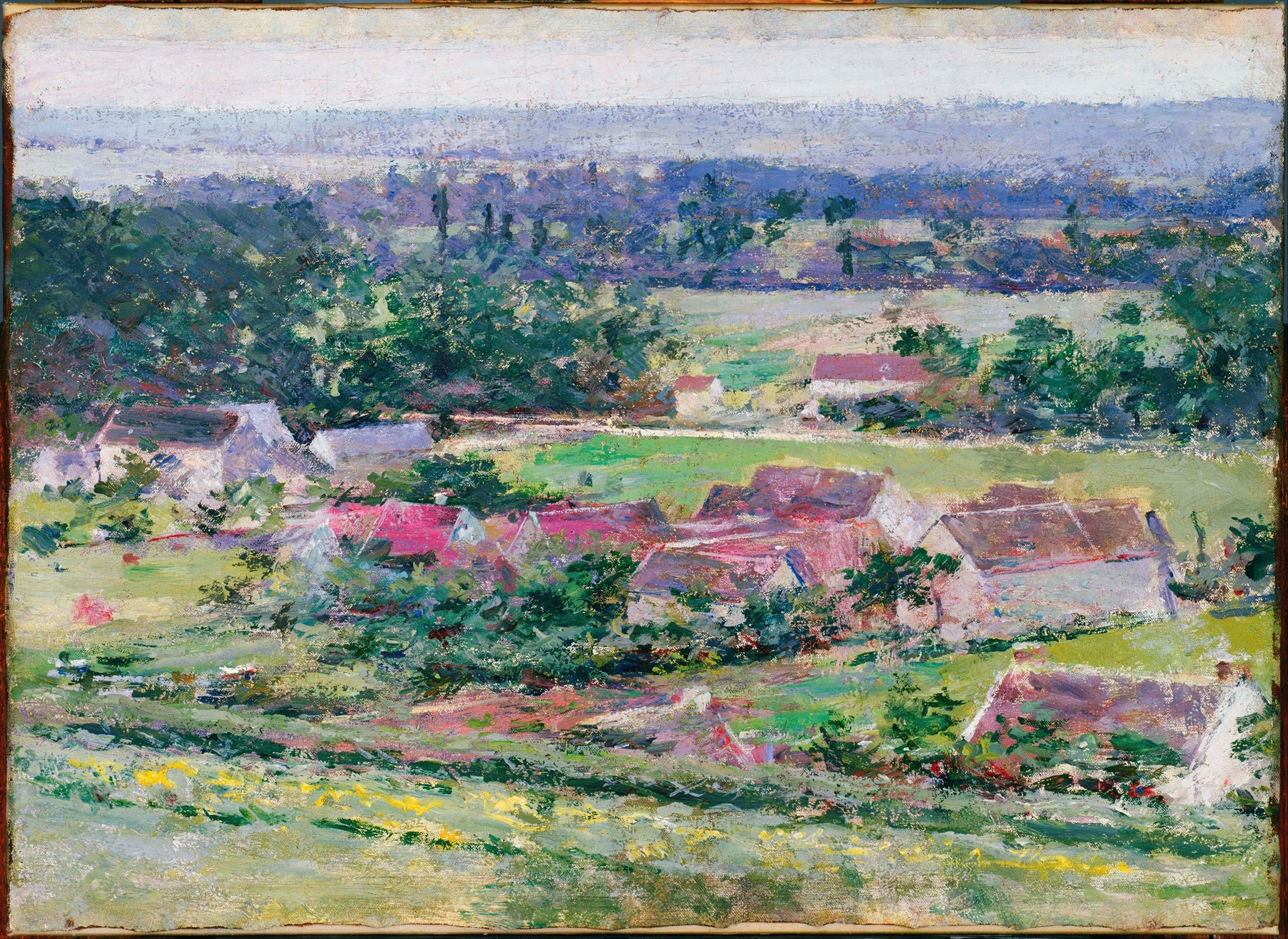 Giverny by Theodore Robinson, oil on canvas depicting a tranquil garden scene