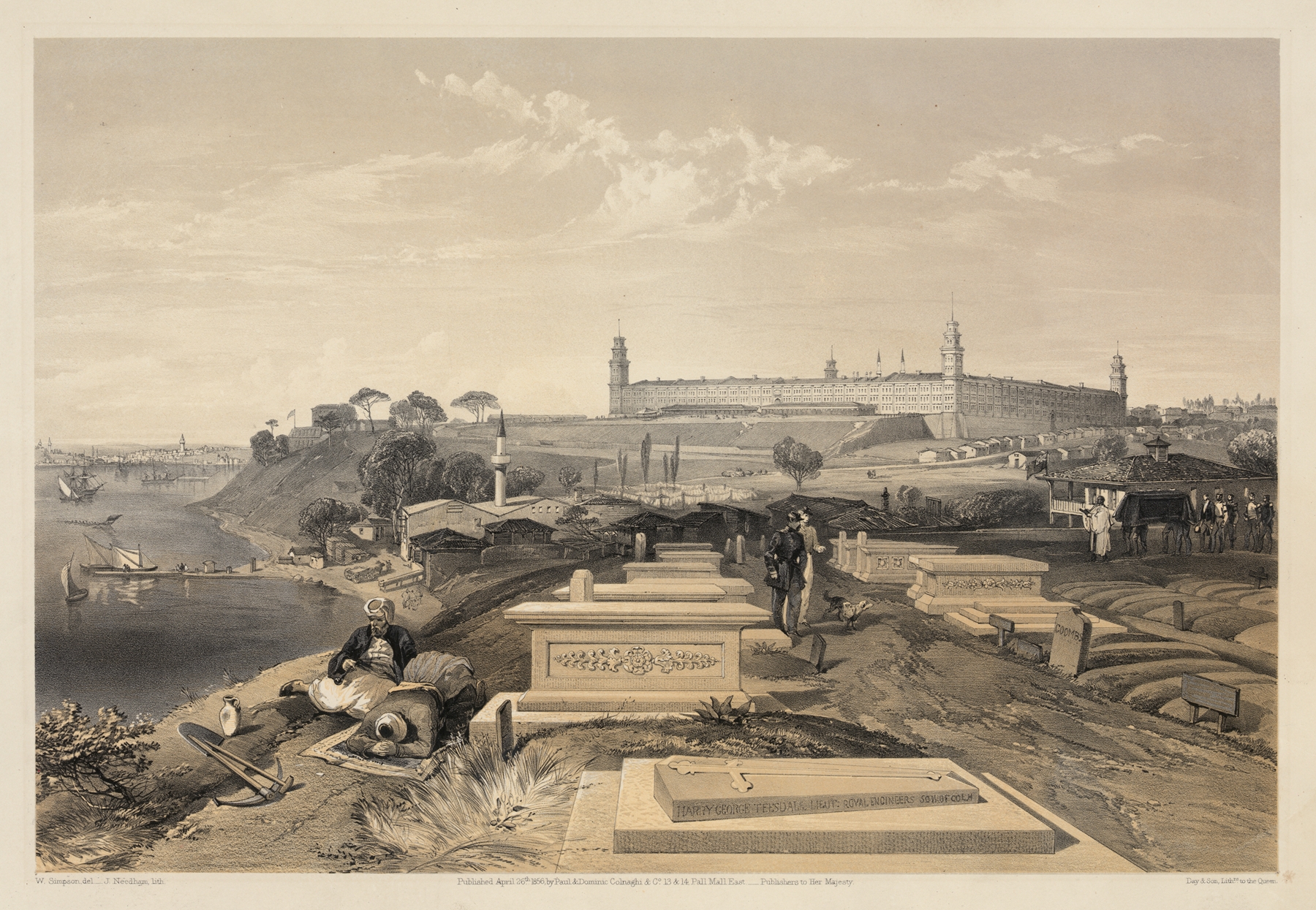 Hospital and cemetery at Scutari, by William Simpson, public domain