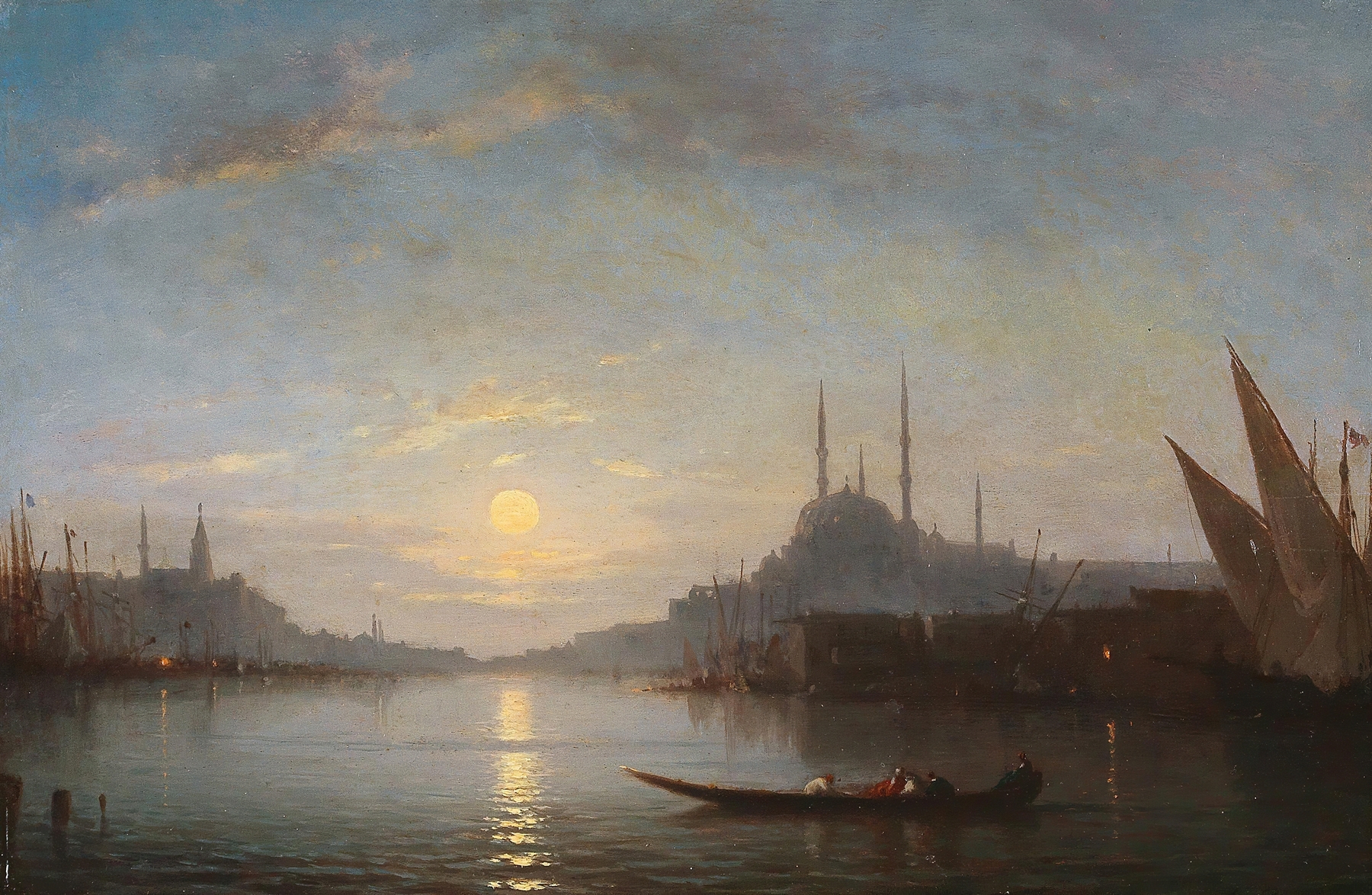 Landscape of the Golden Horn and Süleymaniye Mosque by Amédée Rosier, medium unknown.