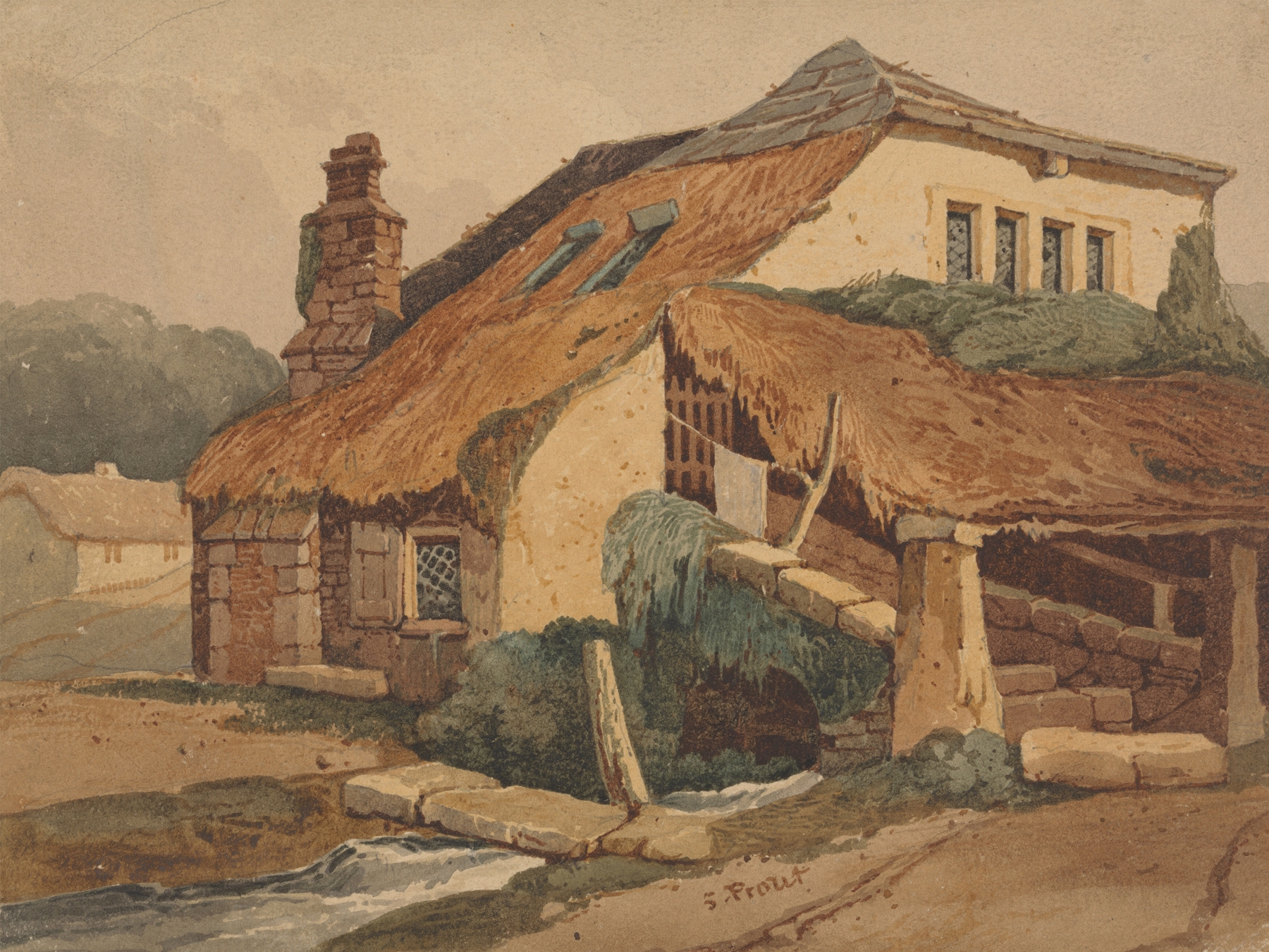 Kingsteignton, Devon, by Samuel Prout, public domain