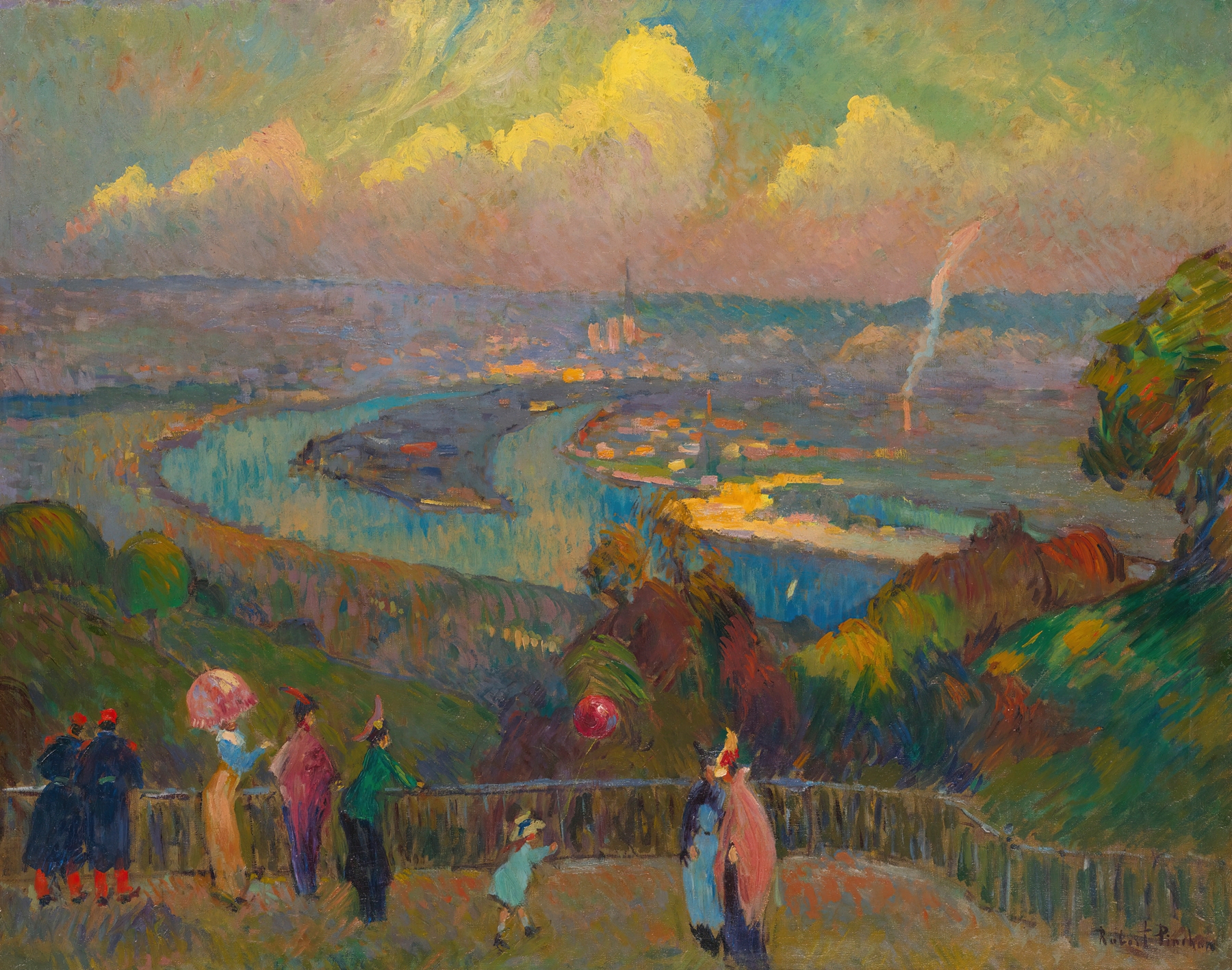 Impressionism landscape of the Seine River by Robert Antoine Pinchon