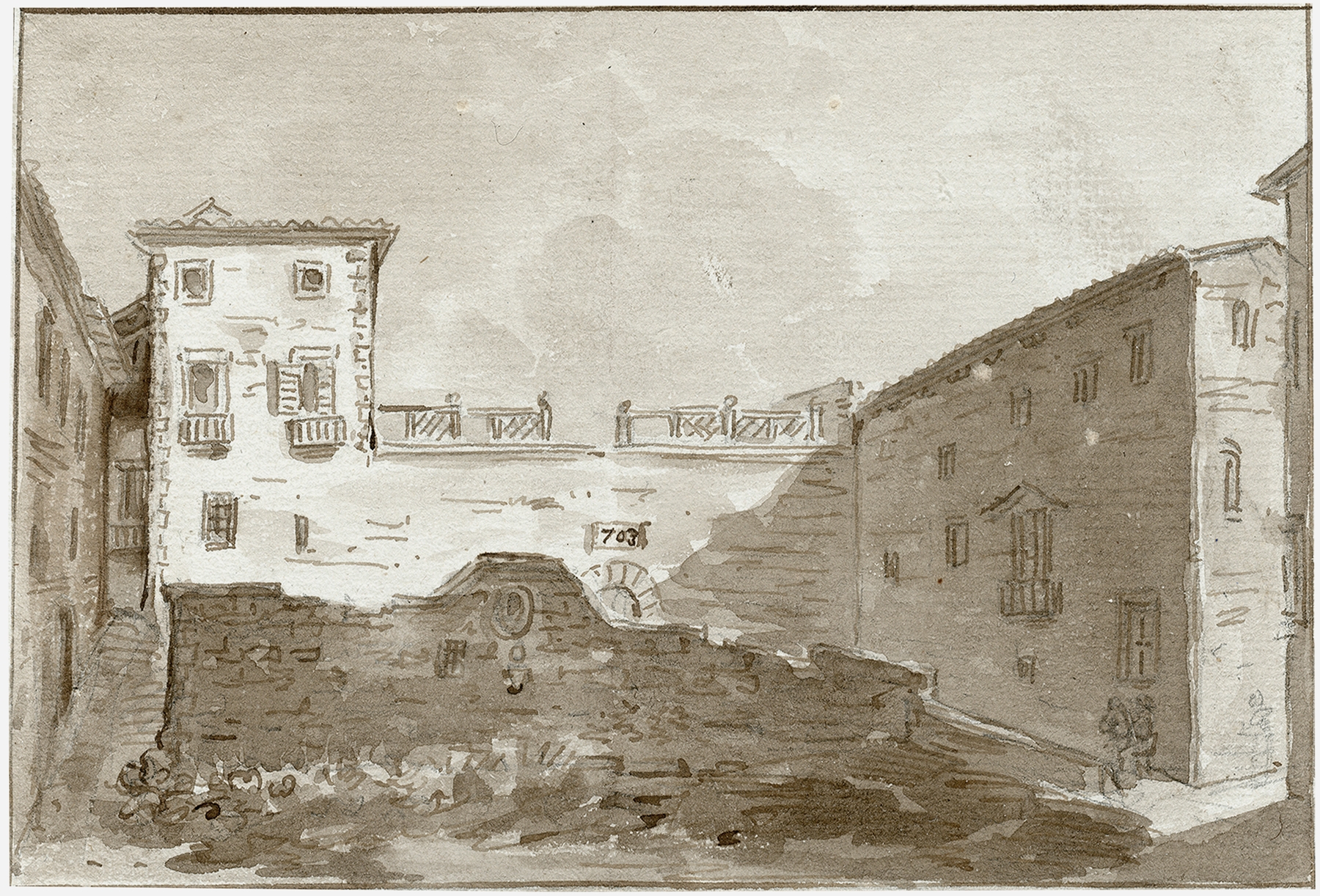 Landscape by Otto Howen, depicting serene colors and horizon.