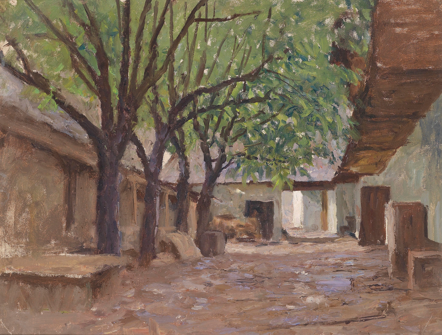 Bauernhäuser bei Klagenfurt, by Alfred Zoff, public domain