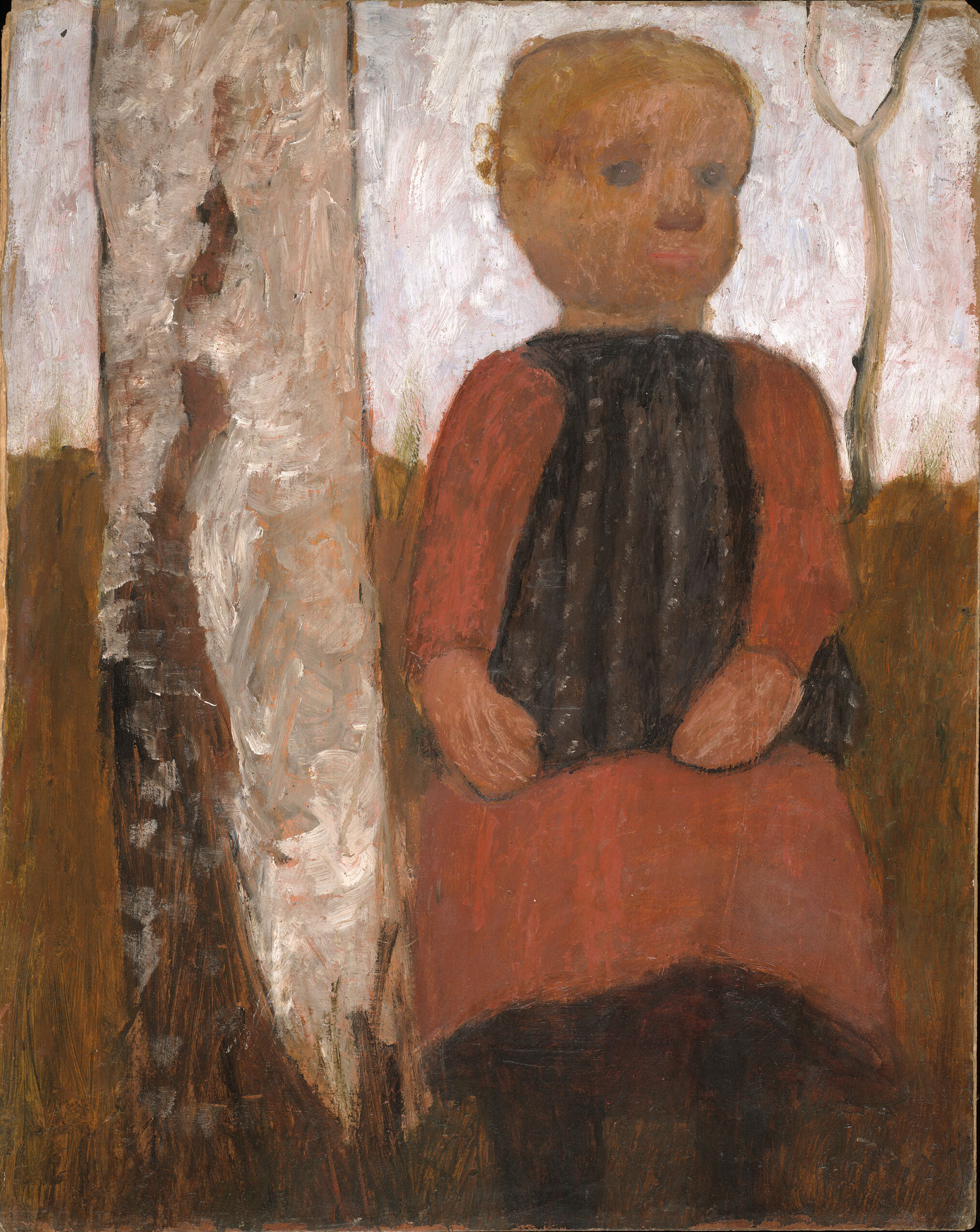 Girl in a Red Dress, by Paula Modersohn-Becker, public domain