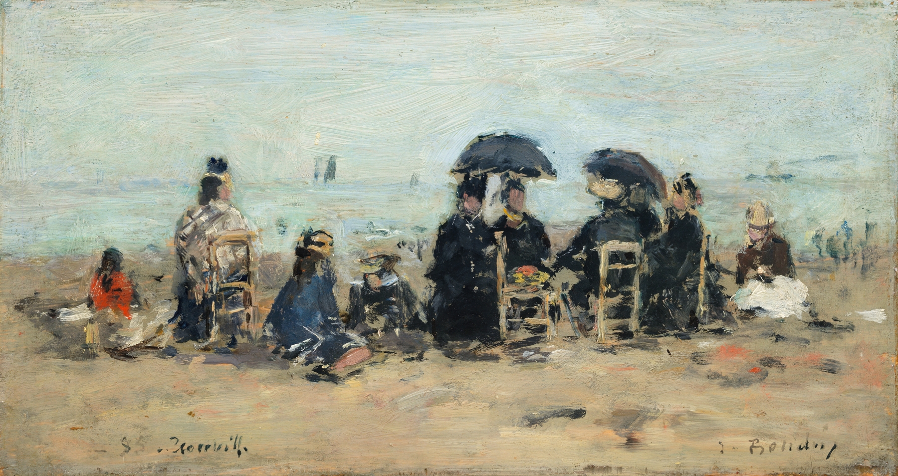 Trouville, scène de plage, by Eugène Boudin, public domain