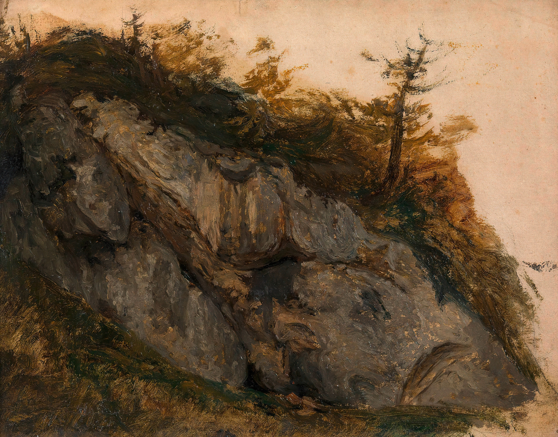 Landscape depicting a serene mountain scene by Adalbert Stifter, 1840