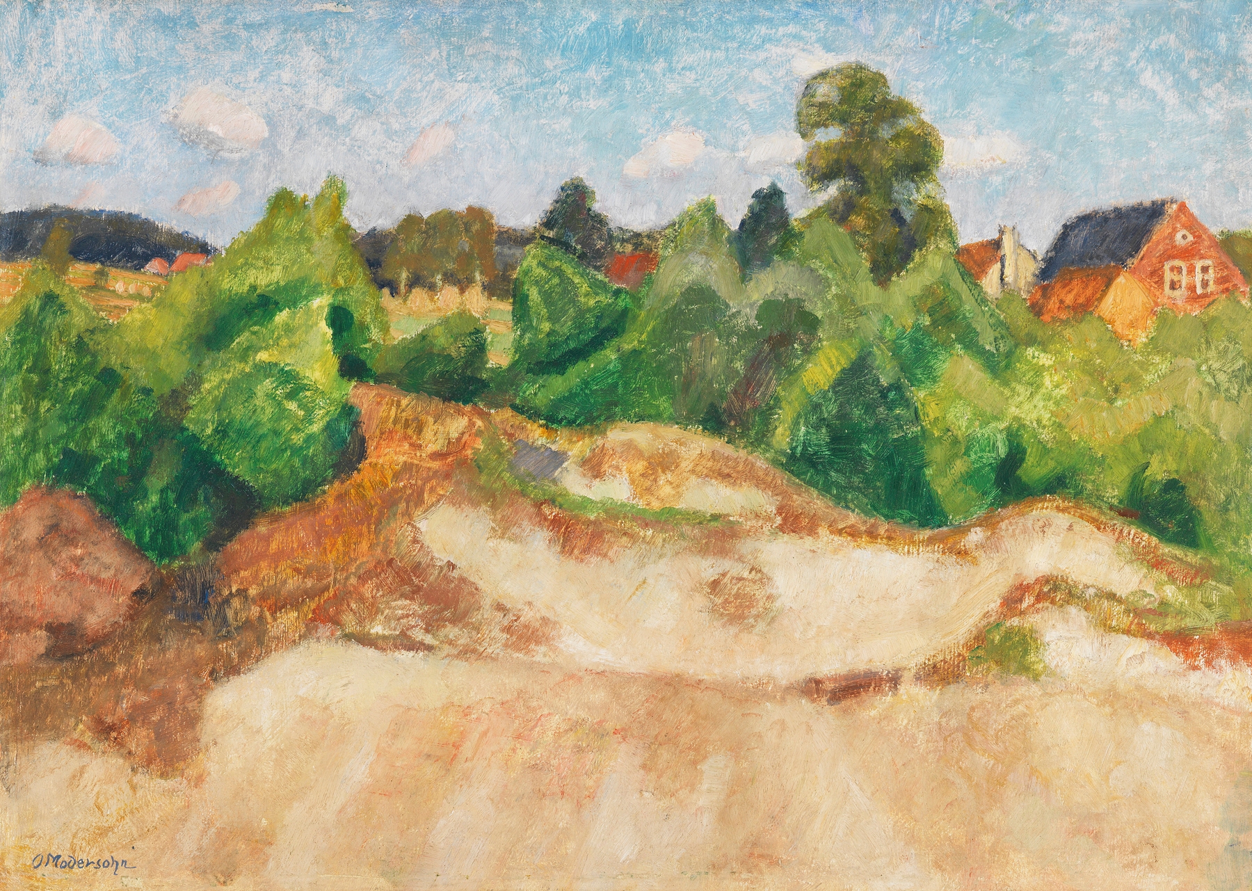 Sommerliche Dünenlandschaft in Quelkhorn bei Fischerhude, by Otto Modersohn, public domain