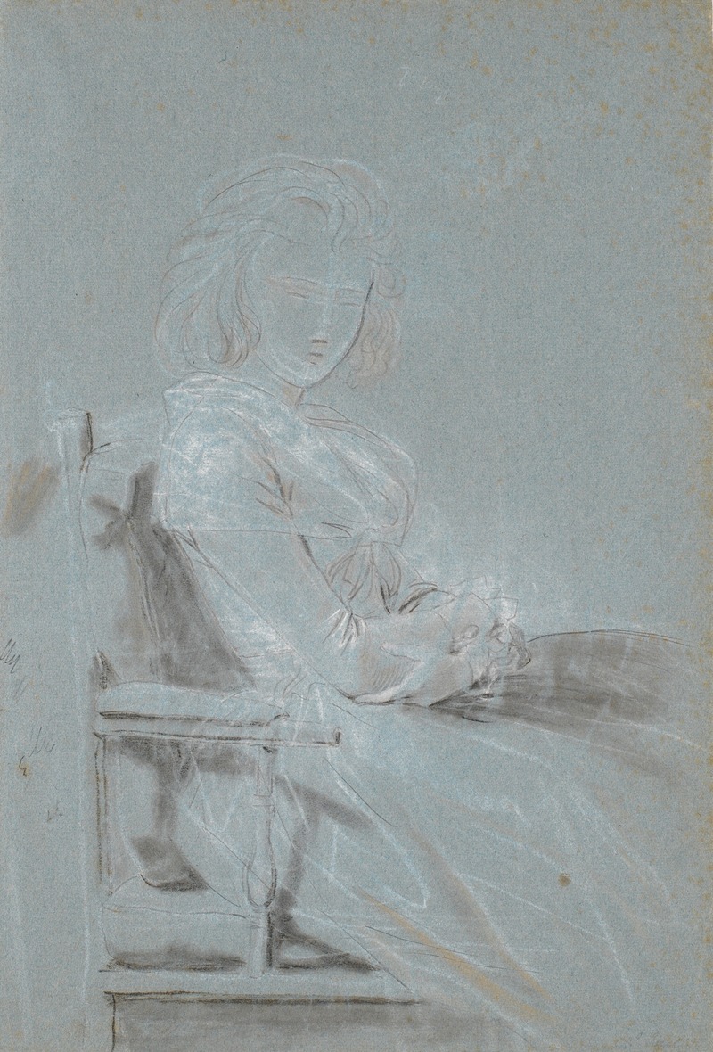This painting is a portrait study of Ulrike Elenora Wedel Jarlsberg by Jens Juel.