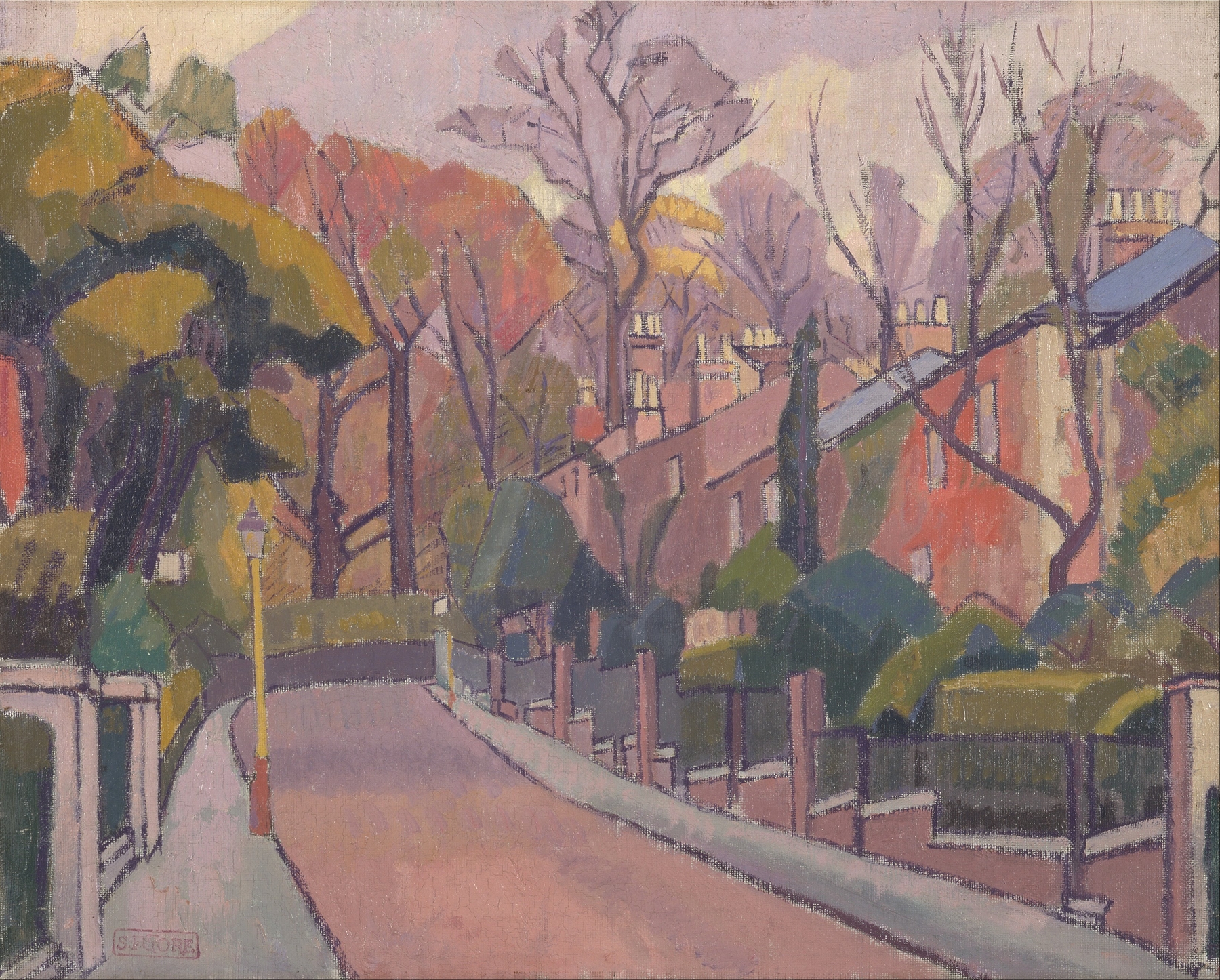 Landscape of a road and horizon by Spencer Frederick Gore, impressionism