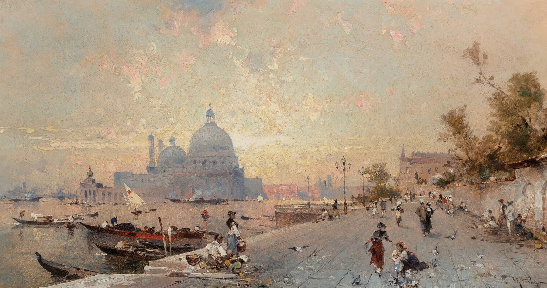 Venice under sunset, by Franz Richard Unterberger, public domain