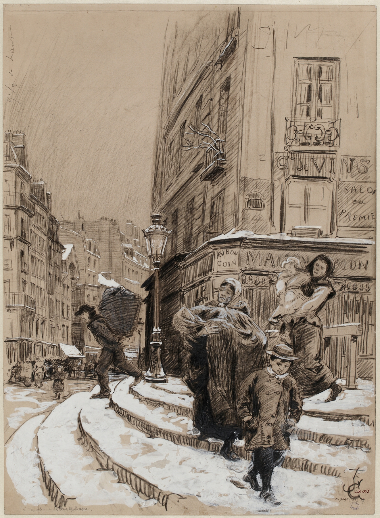 L’escalier de la rue des Barres, by Charles Jouas, public domain