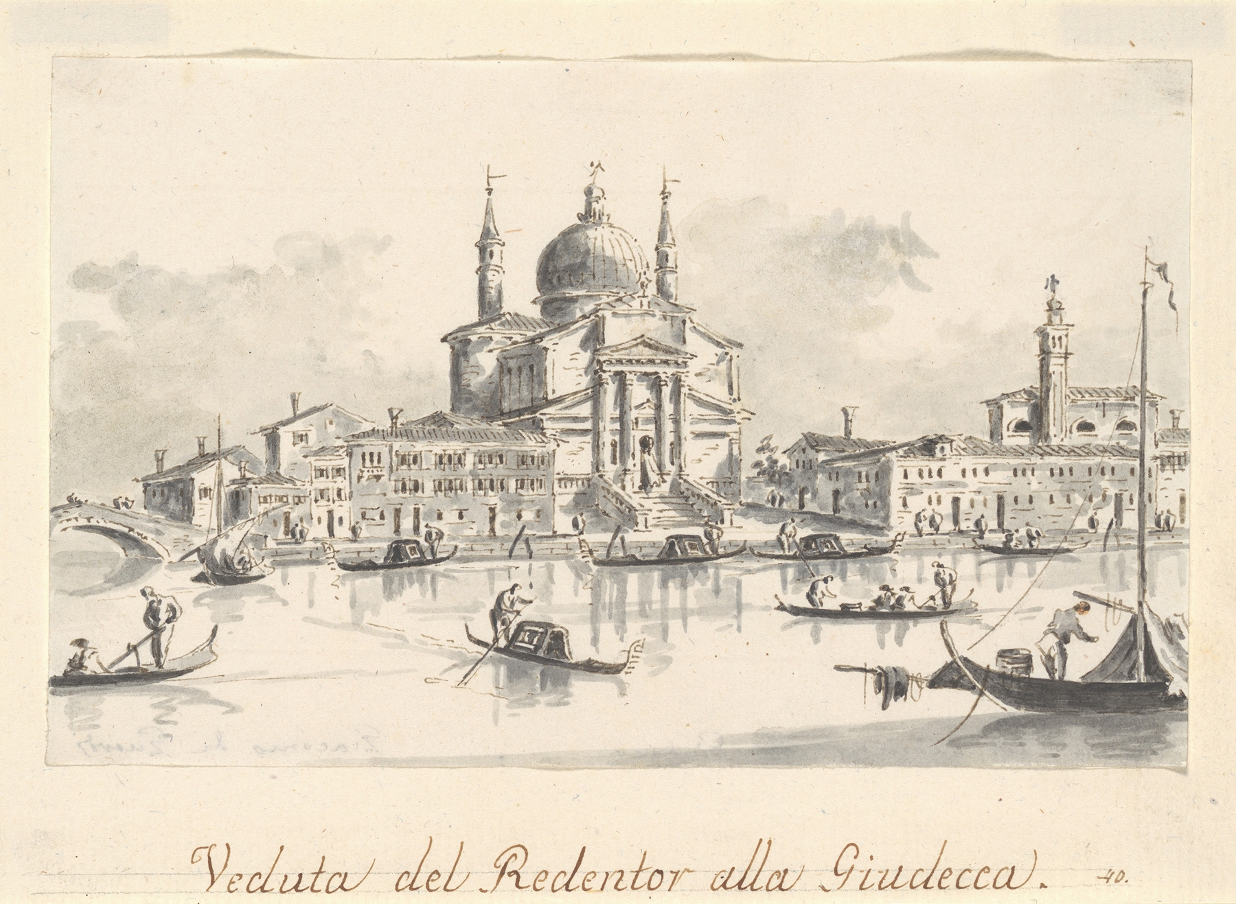 The Church of the Redentore from the Giudecca Canal, by Giacomo Guardi, public domain