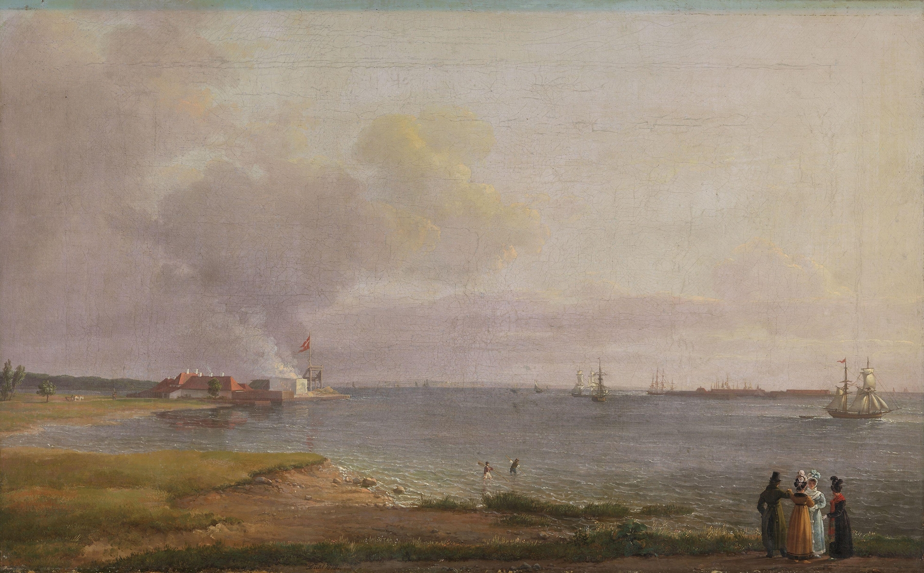 View over Øresund near the Lime Works, by Johan Christian Dahl, public domain