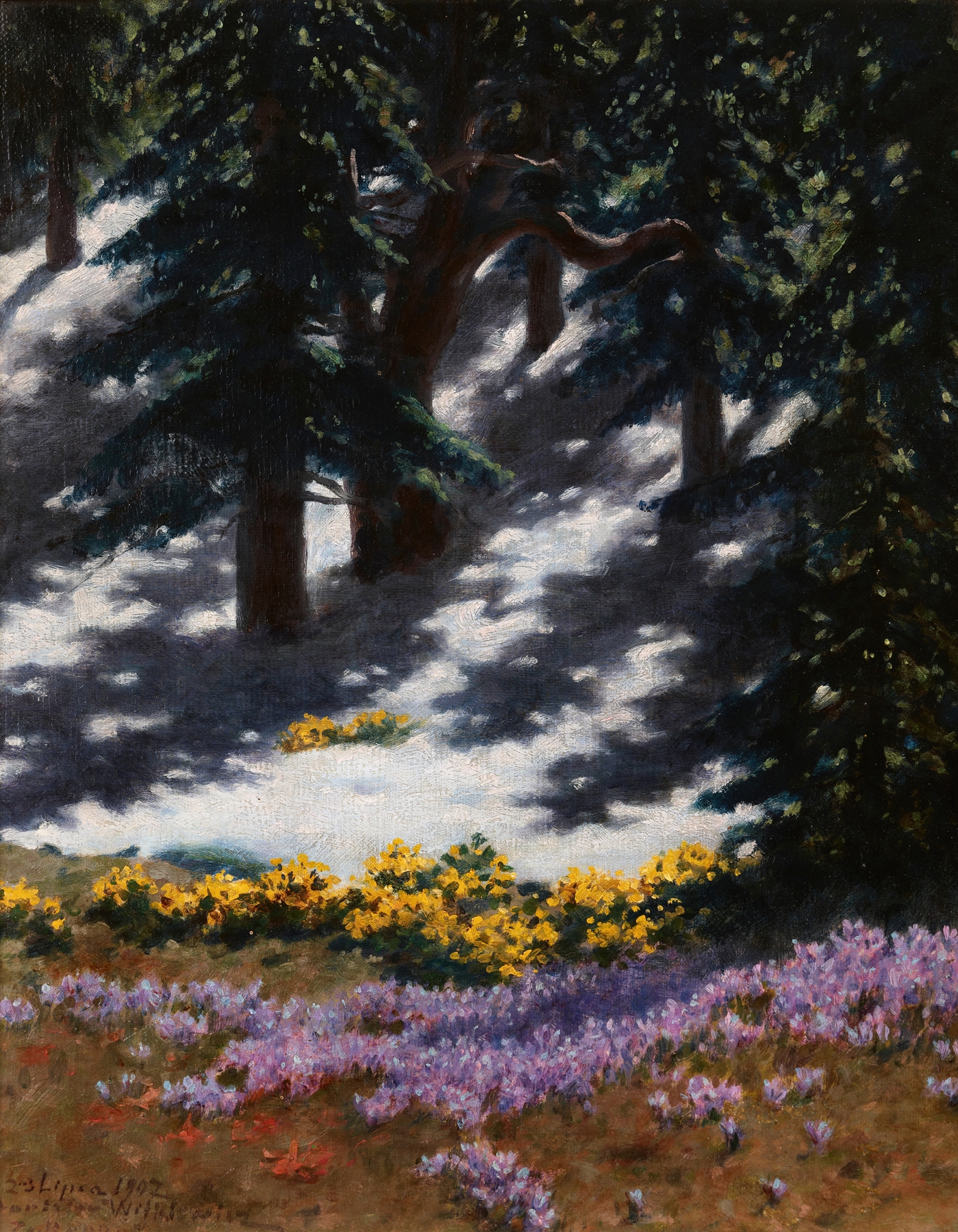 Crocuses and marsh-marigolds by Stanisław Witkiewicz, unknown medium