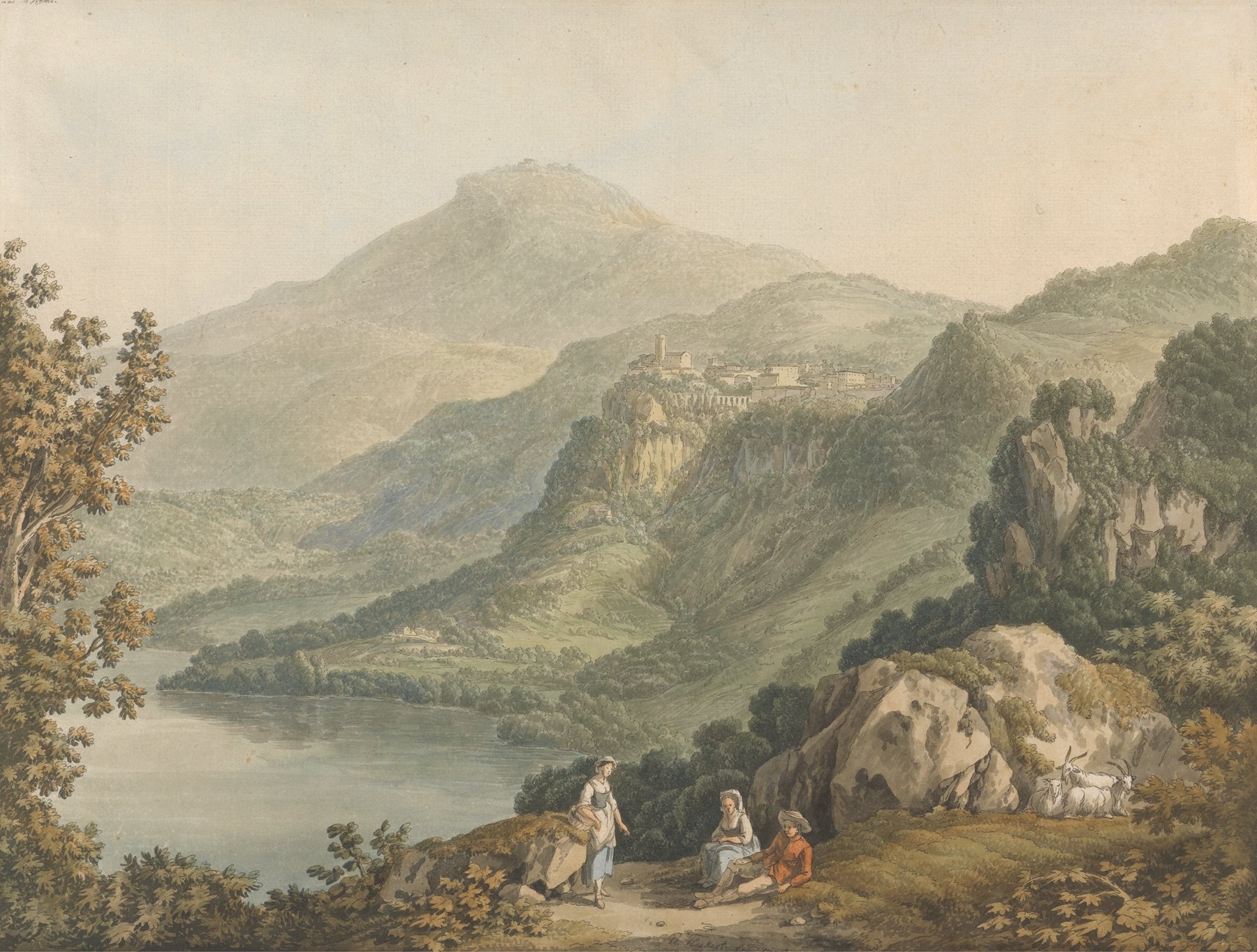 Lake Nemi, by Jacob Philipp Hackert, public domain