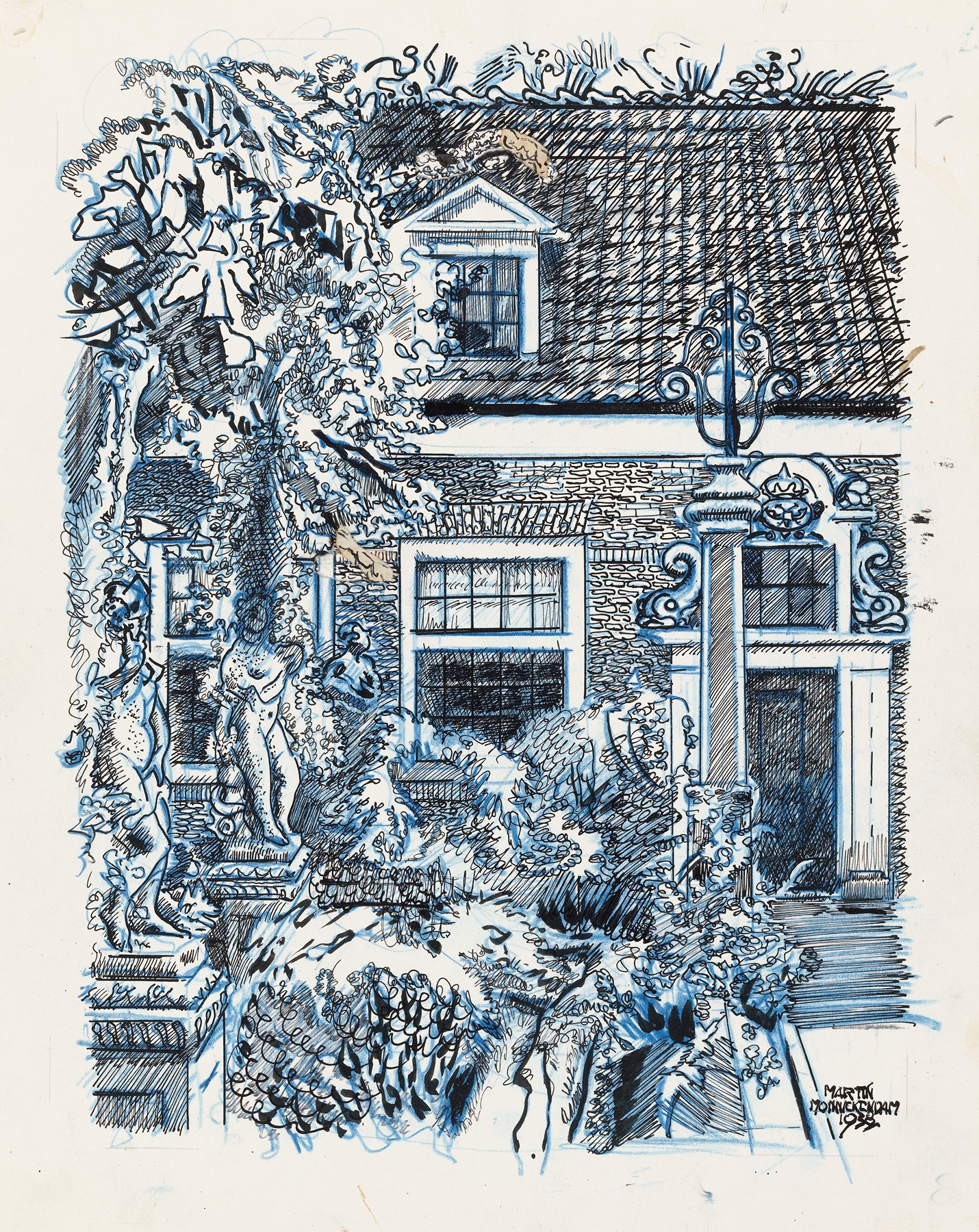 Dutch Golden Age architecture by Martin Monnickendam, depicting a tranquil waterway.