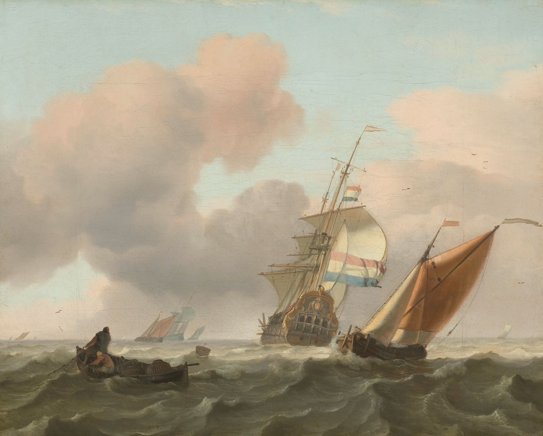Rough Sea with Ships, by Ludolf Backhuysen, public domain