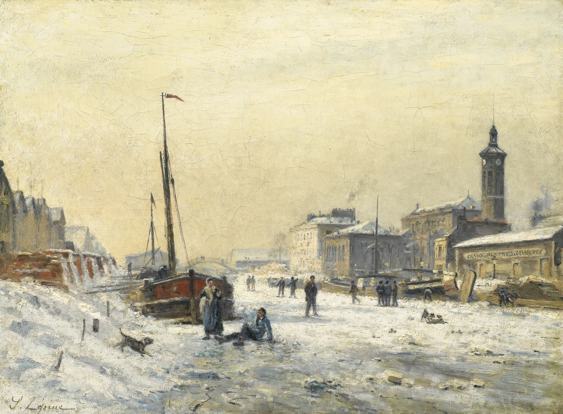 Le Bassin de la Villette en hiver, by Stanislas Lépine, public domain