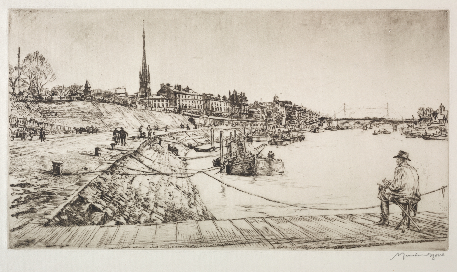 Rouen, by Muirhead Bone, public domain
