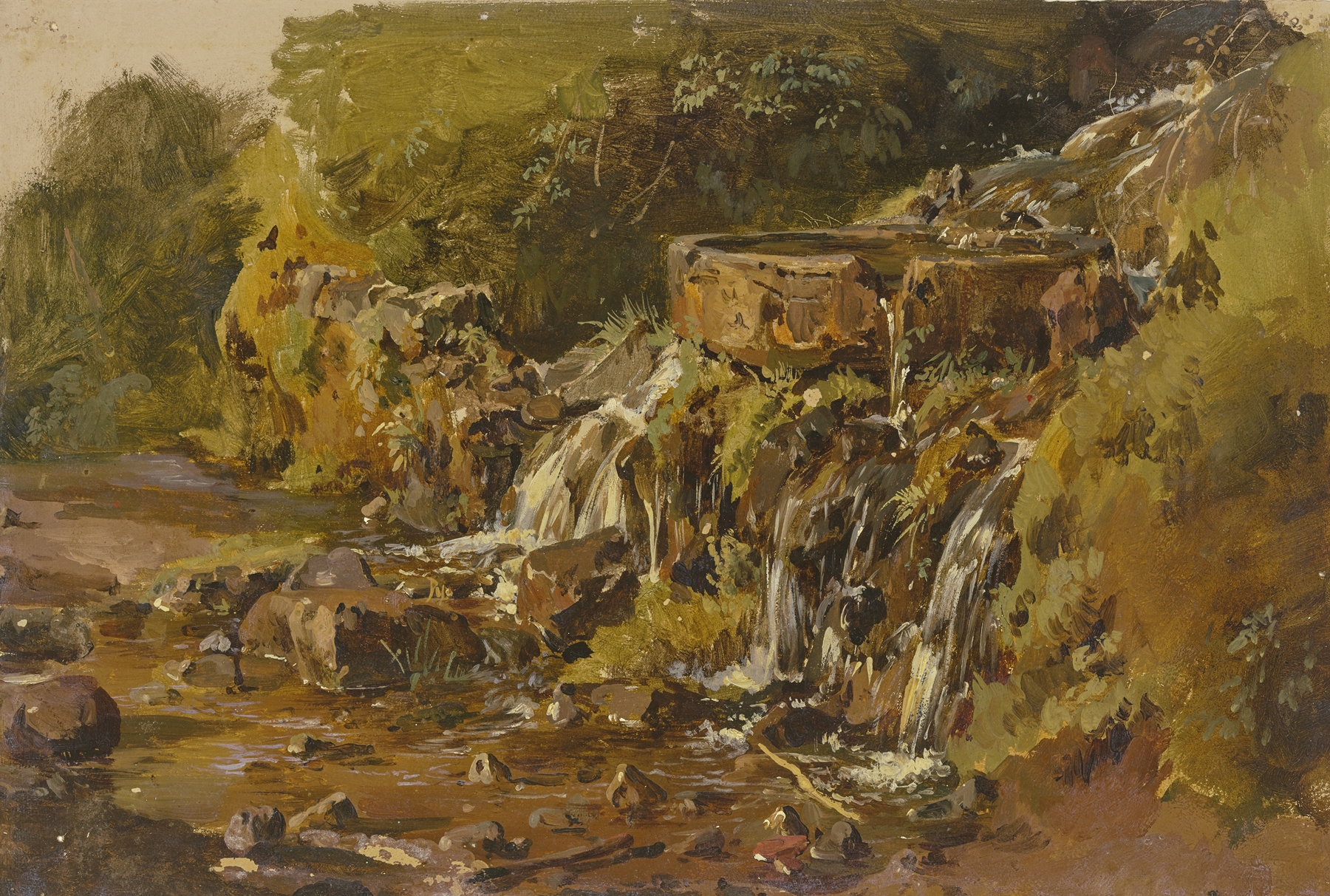 Wasser-Reservoir in Tivoli by Johann Nepomuk Rauch, oil painting depicting a serene landscape