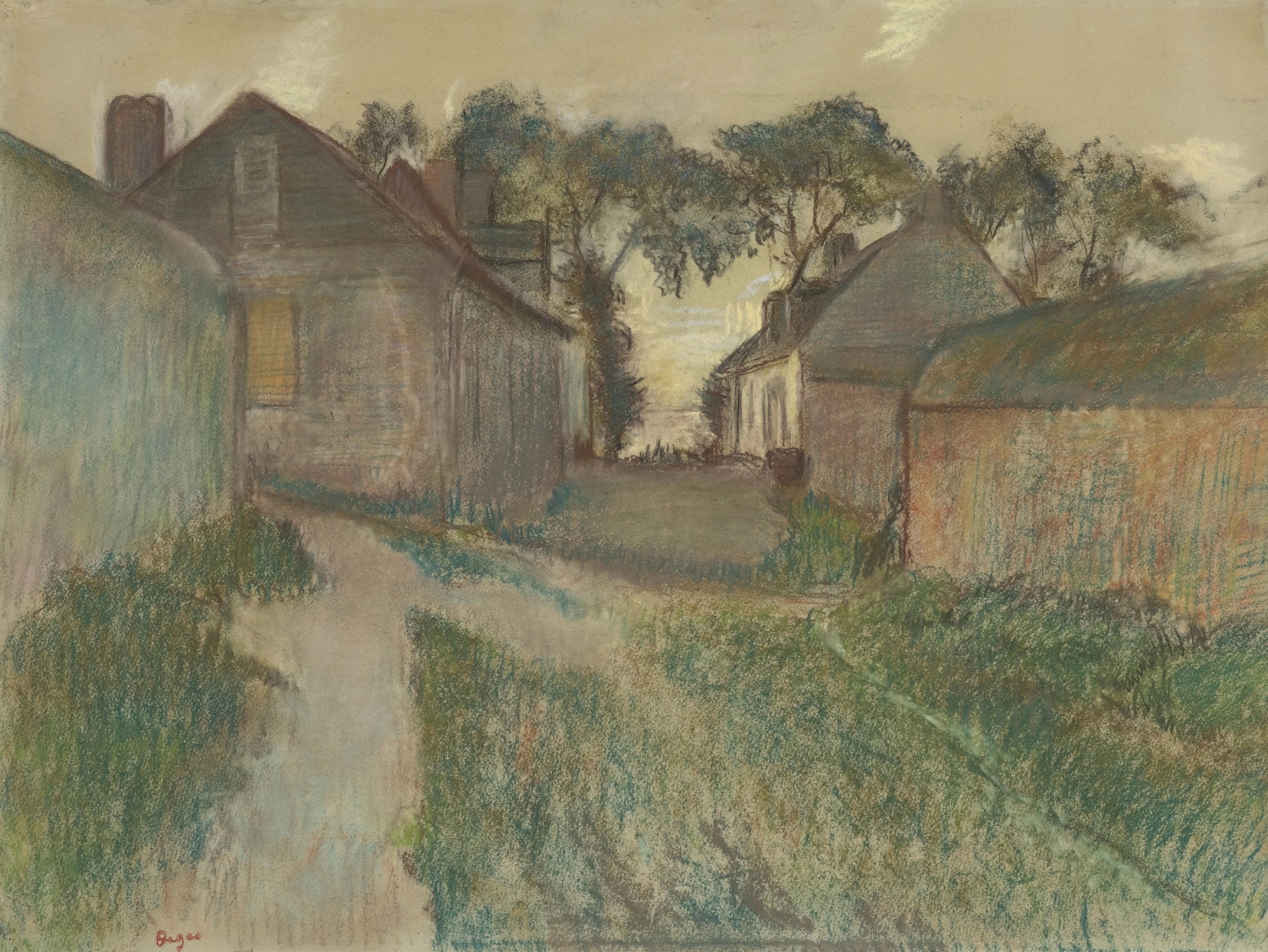 La rue Quesnoy, Saint-Valéry-sur-Somme, by Edgar Degas, public domain