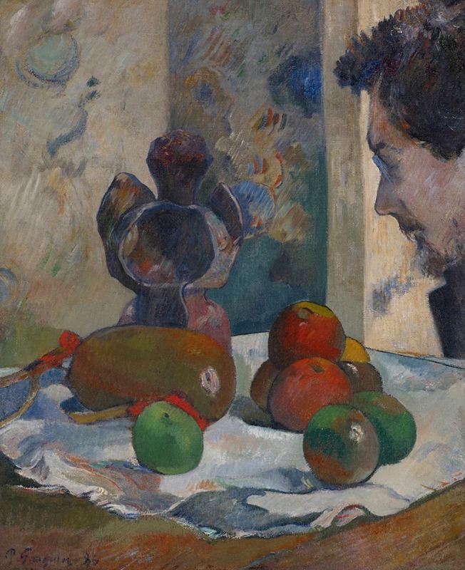 Paul Gauguin's 'Still Life With Profile Of Laval' features a vibrant arrangement of objects.