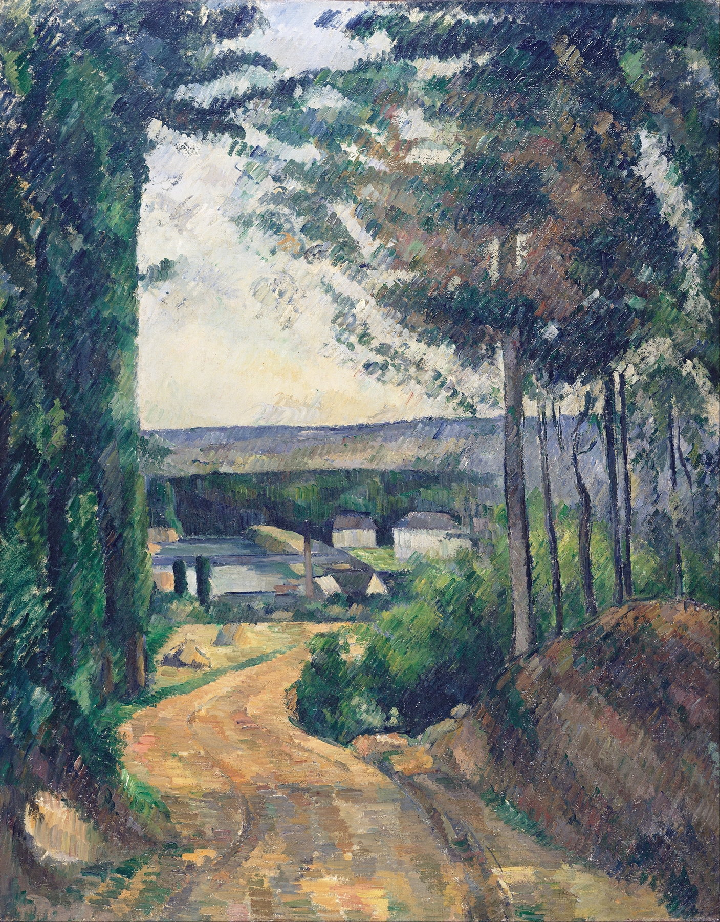 Road leading to the lake, oil on canvas by Paul Cezanne