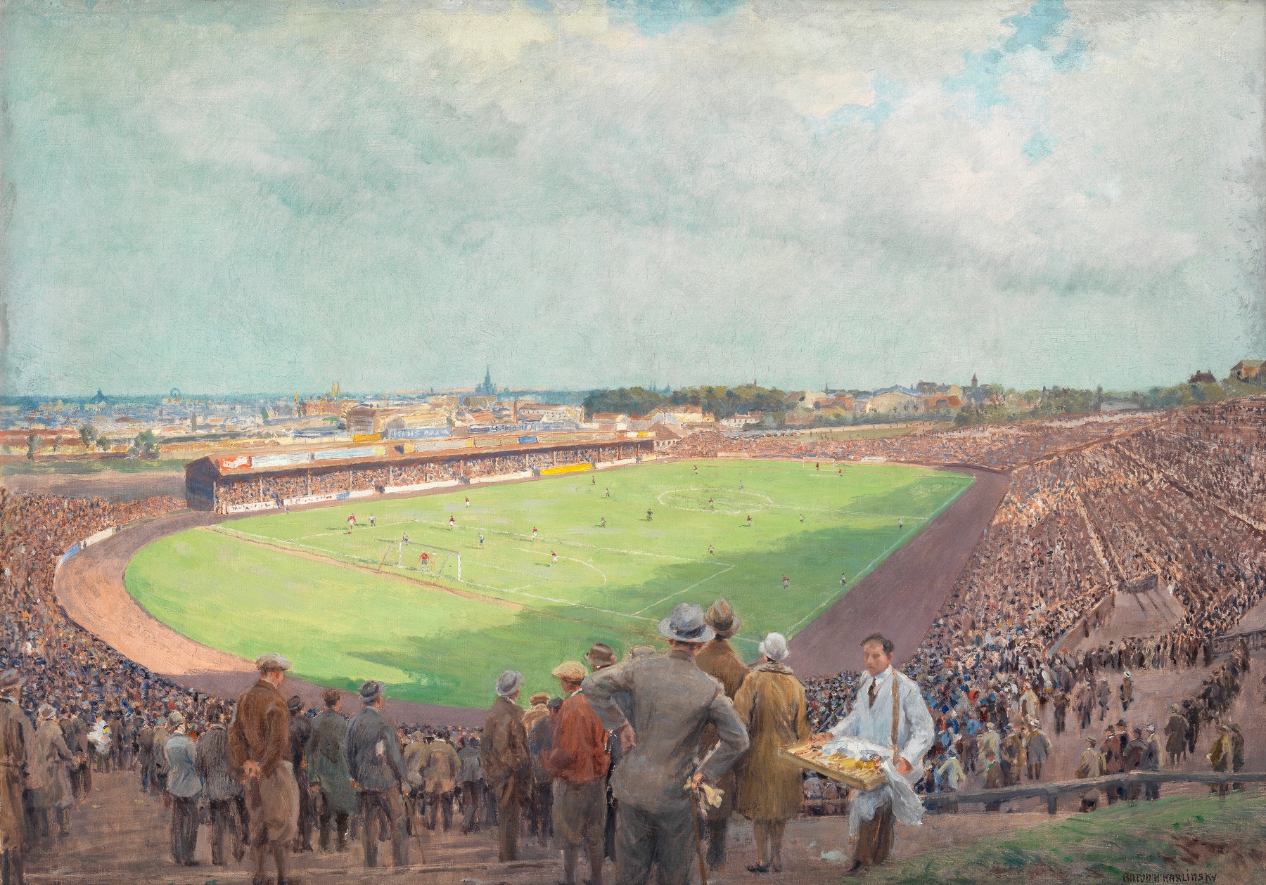 Fußballmatch auf dem Sportplatz Hohe Warte, by Anton Hans Karlinsky, public domain