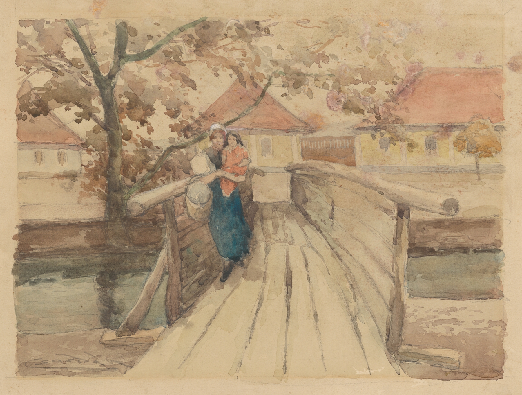 Wooden bridge, by Ľudovít Čordák, public domain