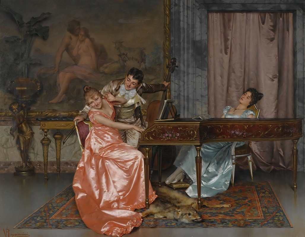Vittorio Reggianini's 'The Recital' captures a moment of musical intimacy.
