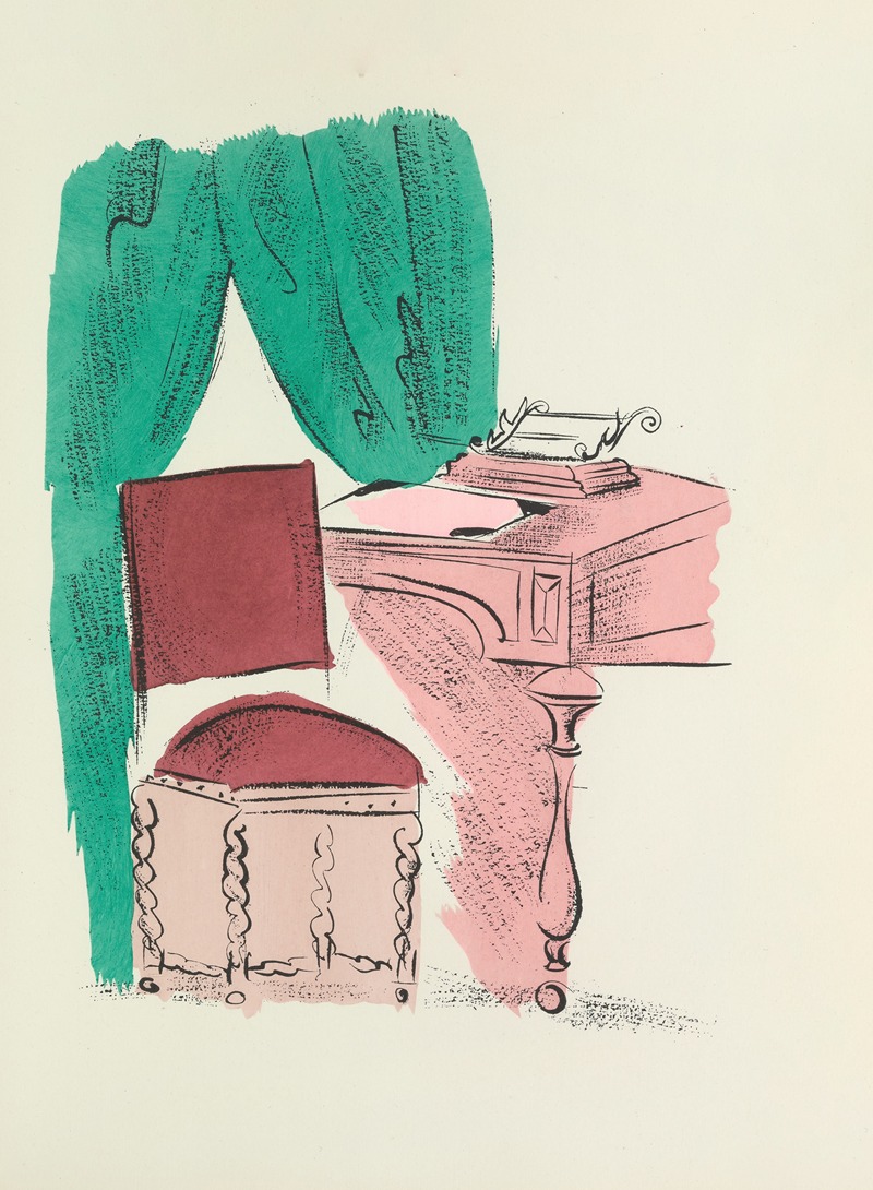 A vibrant abstract painting by Raoul Dufy featuring dynamic colors and shapes.