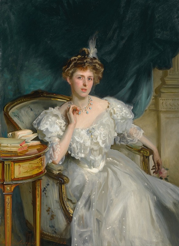 A portrait of Mrs. William George Raphael by John Singer Sargent.