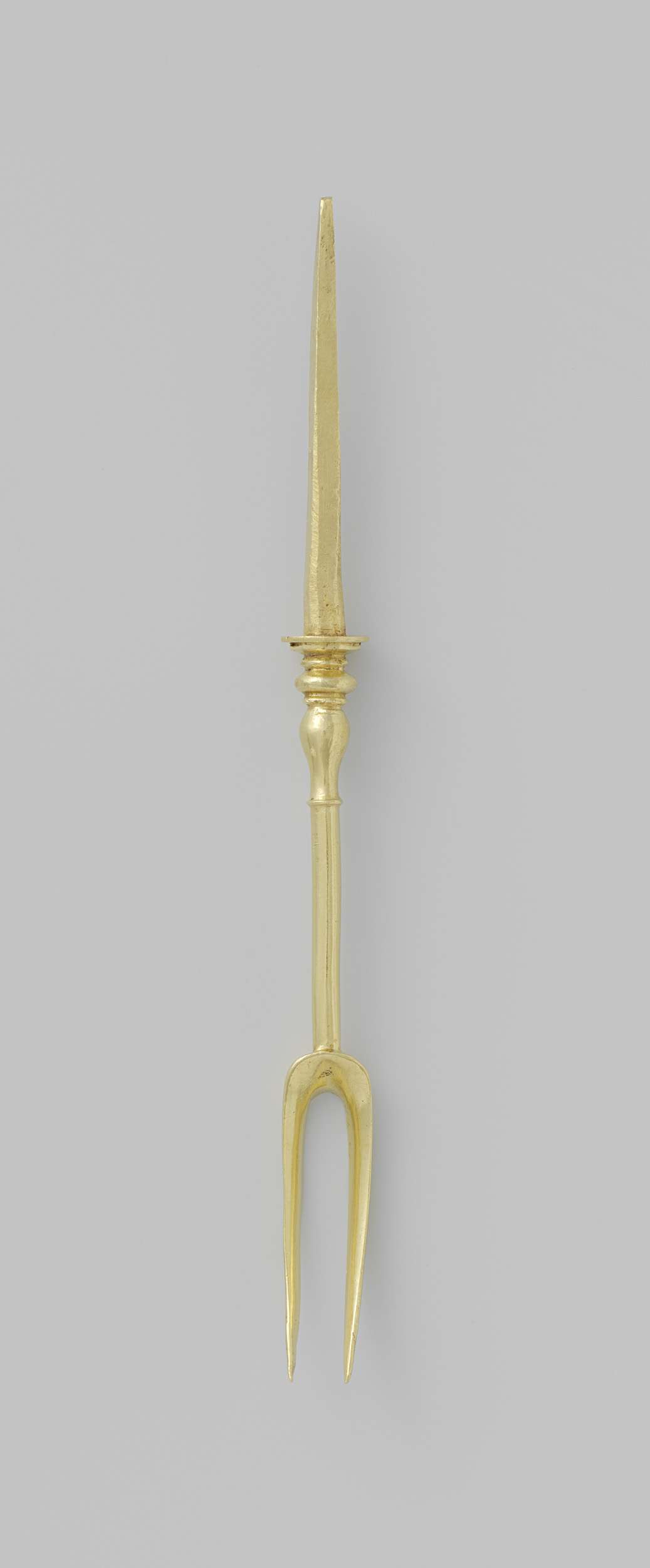 Still life featuring a metal fork by Johannes Calkoen