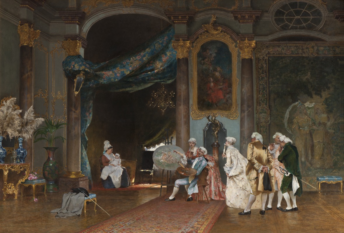 A Séance by Hugo Salmson depicts a gathering for a spiritual session.