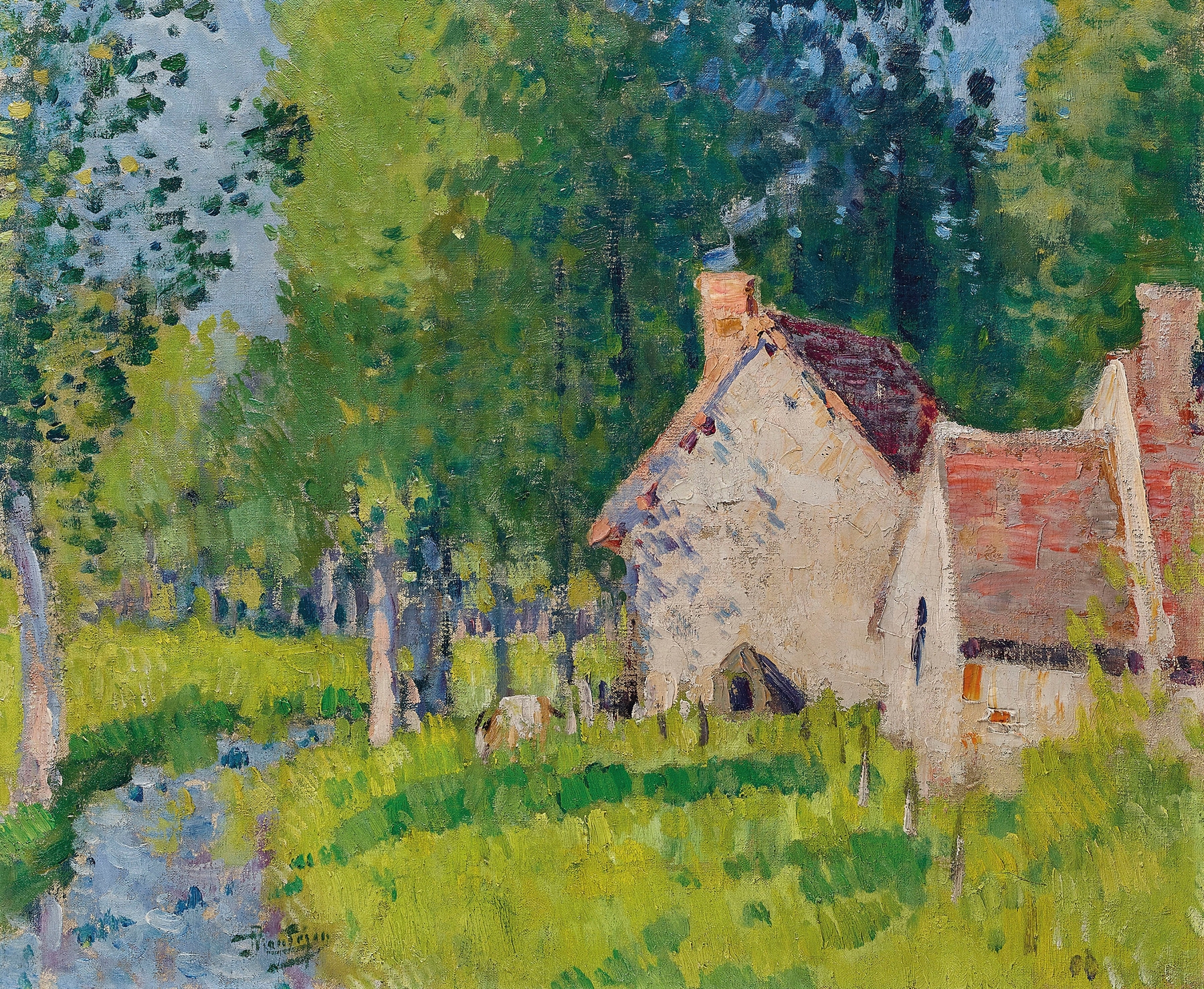 Au bord de la rivière, by Pierre-Eugène Montézin, public domain