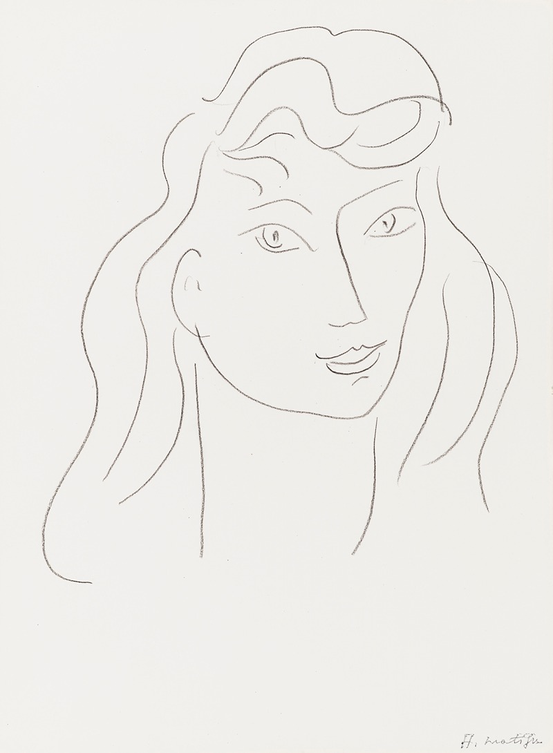 Henri Matisse's 'Tête de jeune fille' features a young girl's face in vibrant colors.