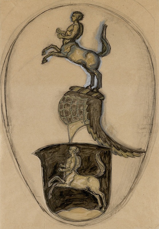 Franz von Stuck's 'Entwurf zum Wappen von Franz von Stuck' showcases intricate design elements.