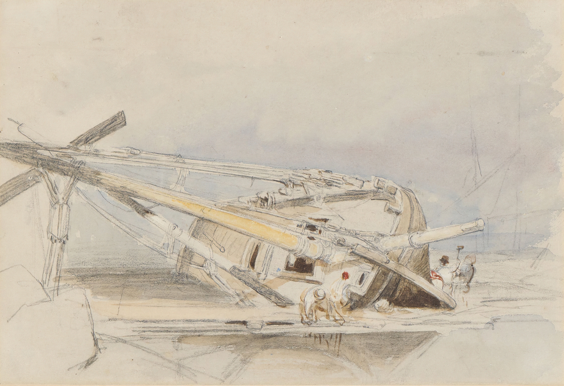 Boat Careened, by Clarkson Stanfield, public domain