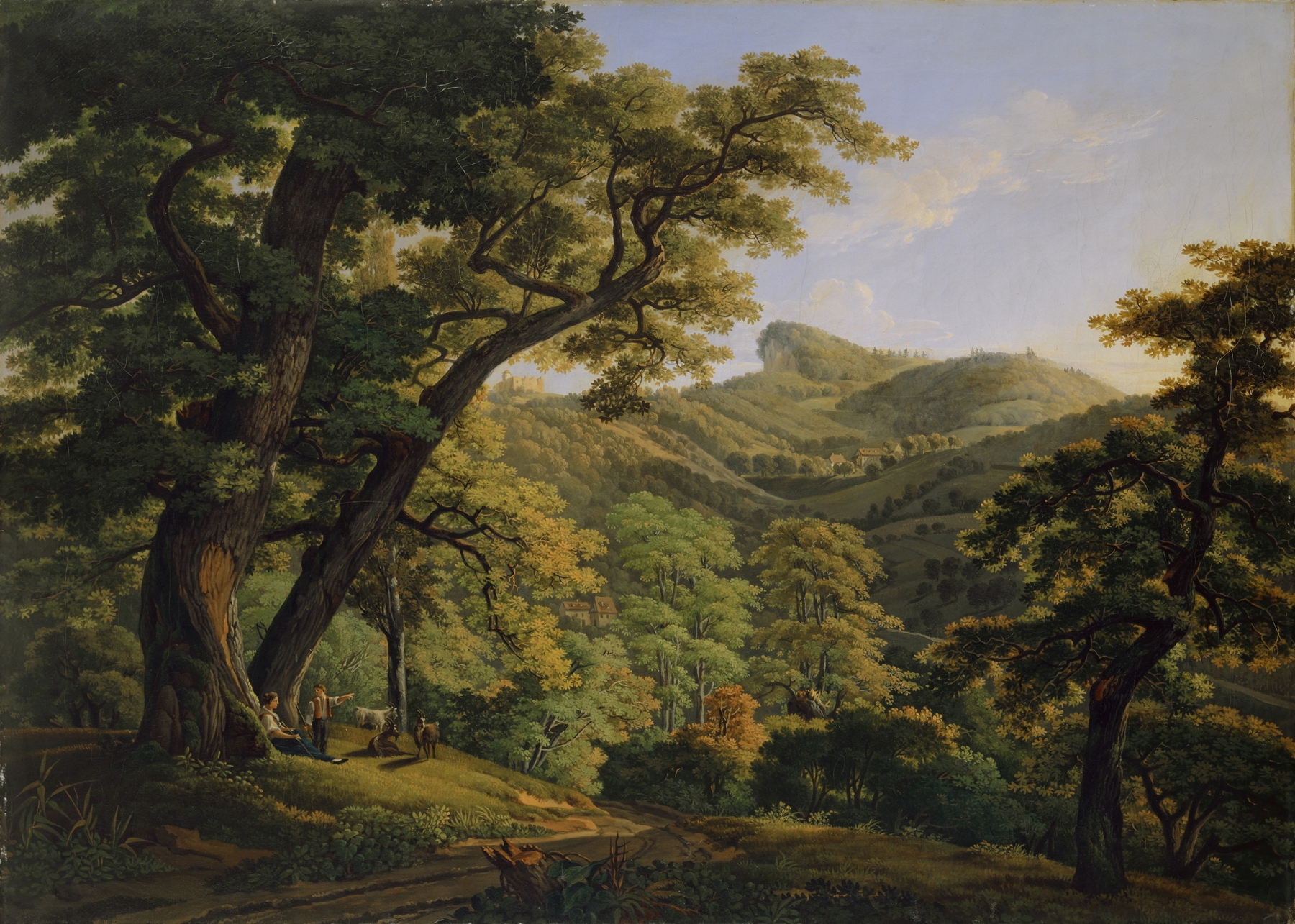 Landscape of Neu-Schauenburg near Pratteln, oil on canvas by Peter Birmann