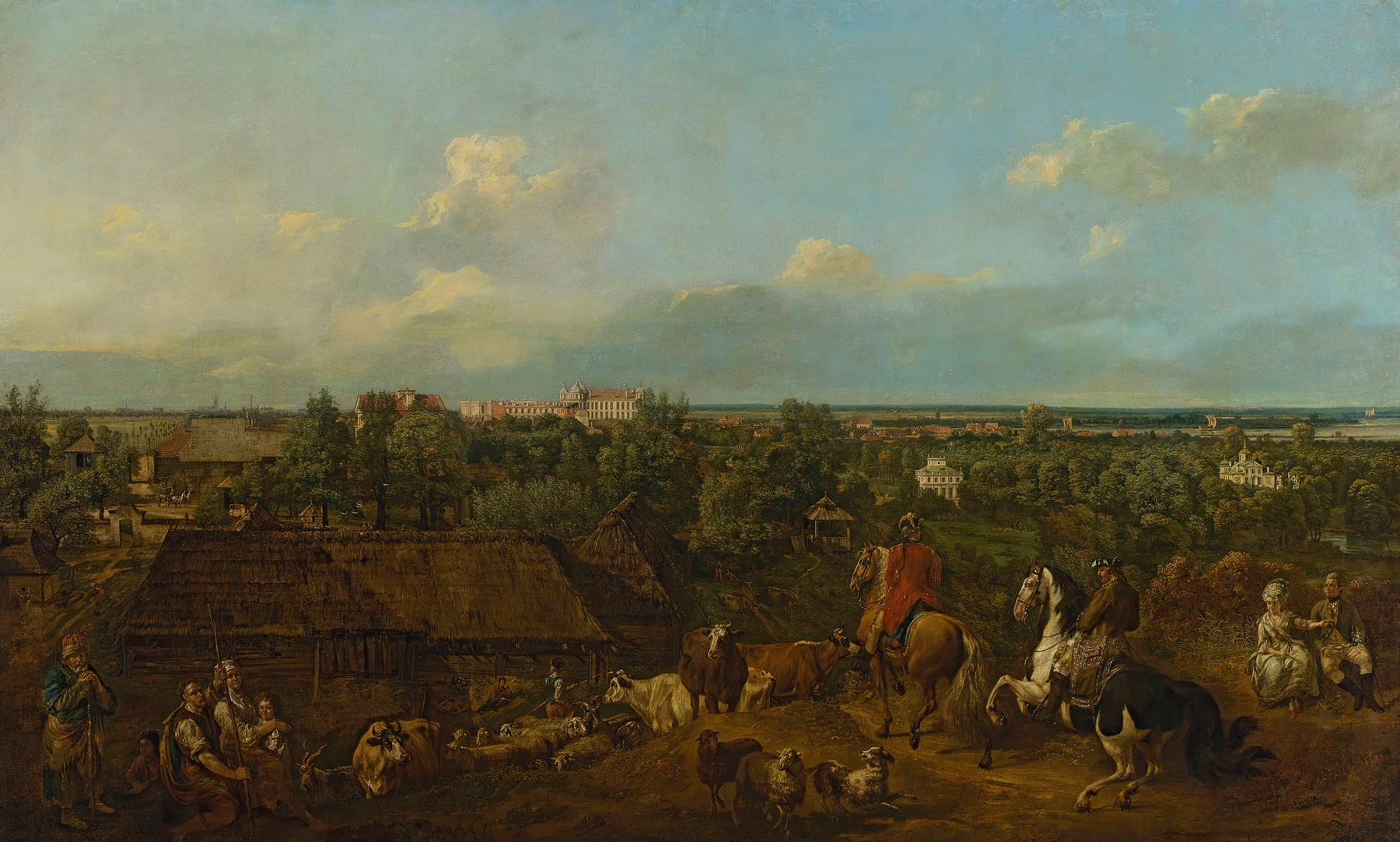 View of Ujazdów and Łazienki, by Bernardo Bellotto, public domain