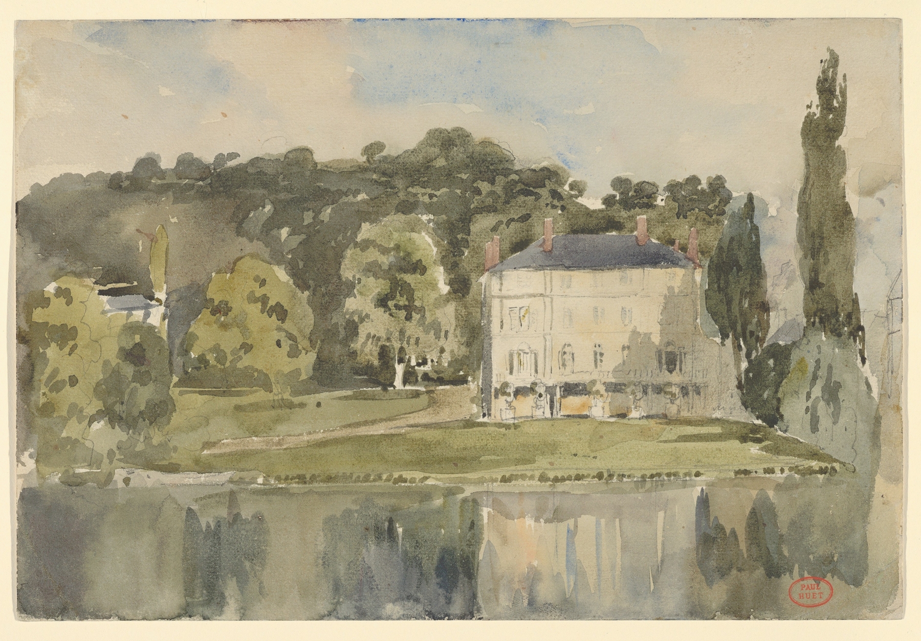 Landscape of the Château at Folembray, oil painting by Paul Huet