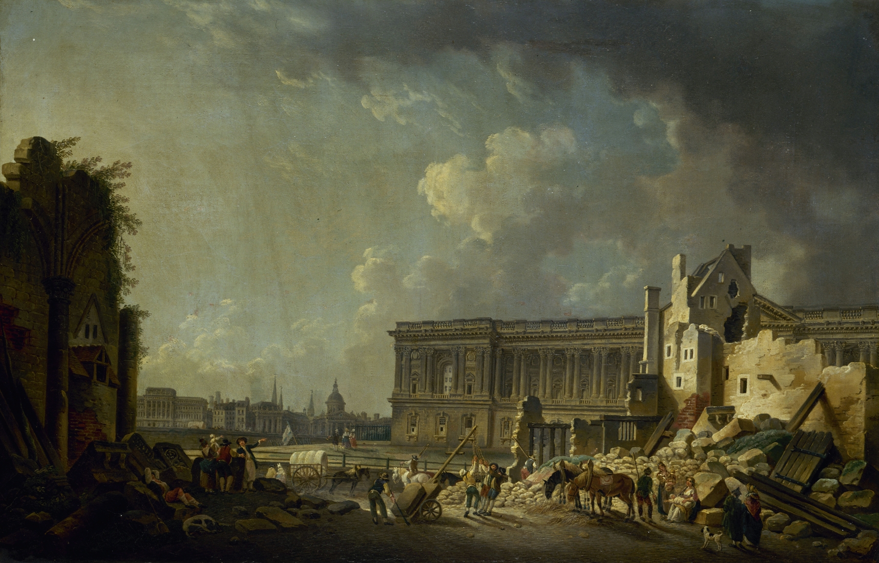 Dégagement de la colonnade du Louvre, by Pierre-Antoine Demachy, public domain