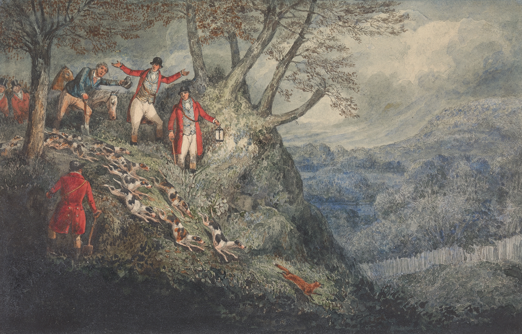 The Life of a Sportsman; ‘A Night Scene with Sir Thomas Mostyn’, by Henry Thomas Alken, public domain